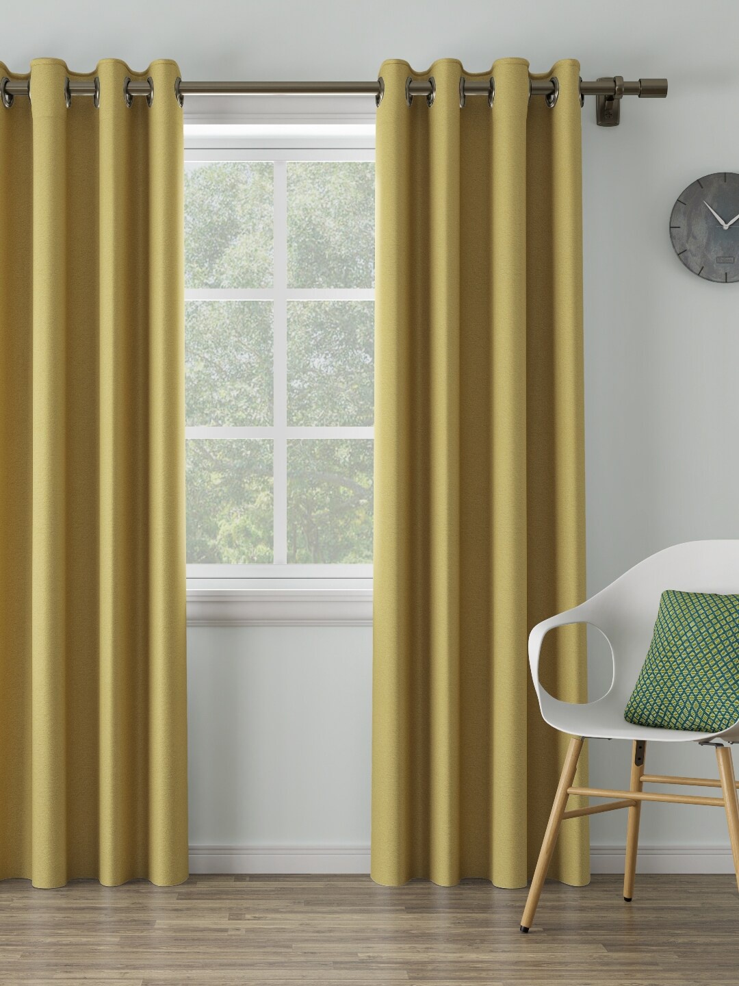 

DDecor Yellow Single Long Door Curtain