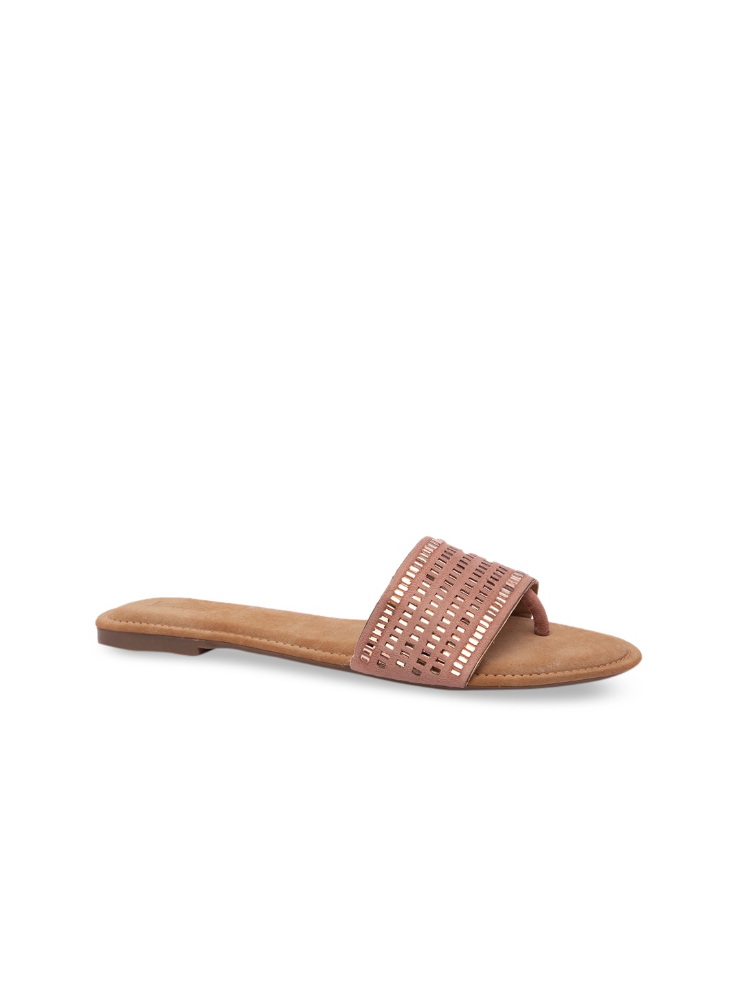 

Inc 5 Women Peach-Coloured Embellished Open Toe Flats