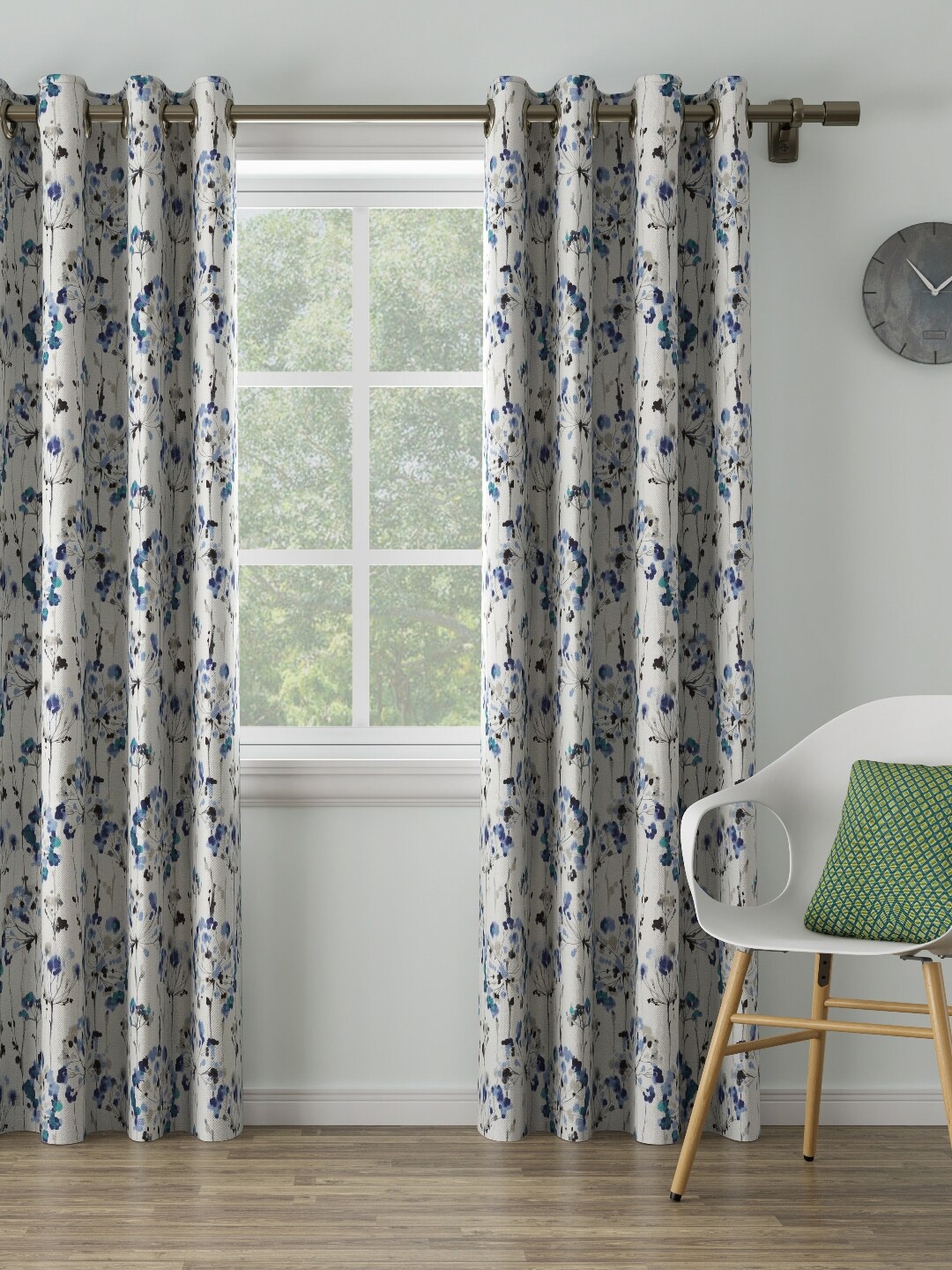 DDecor Blue Single Door Curtain