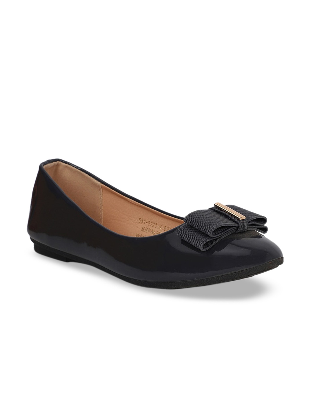 

Bata Women Black Solid PU Ballerinas