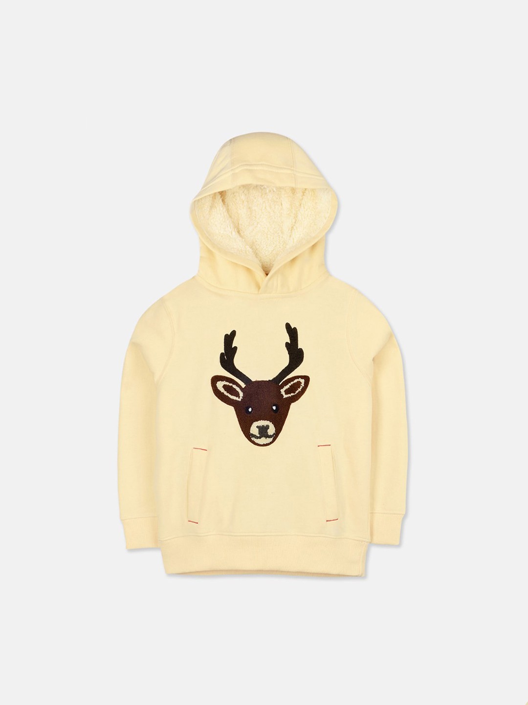 

Cherry Crumble Kids Cream & Brown Printed Hooded Sweatshirt