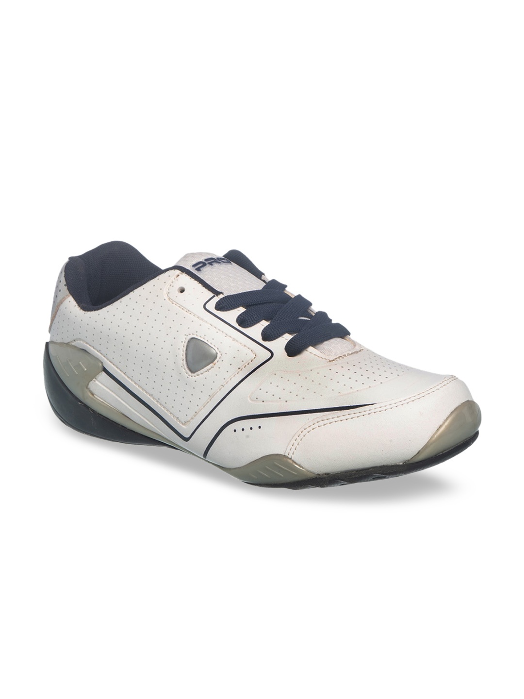 

Khadims Men White Textured Driving Shoes