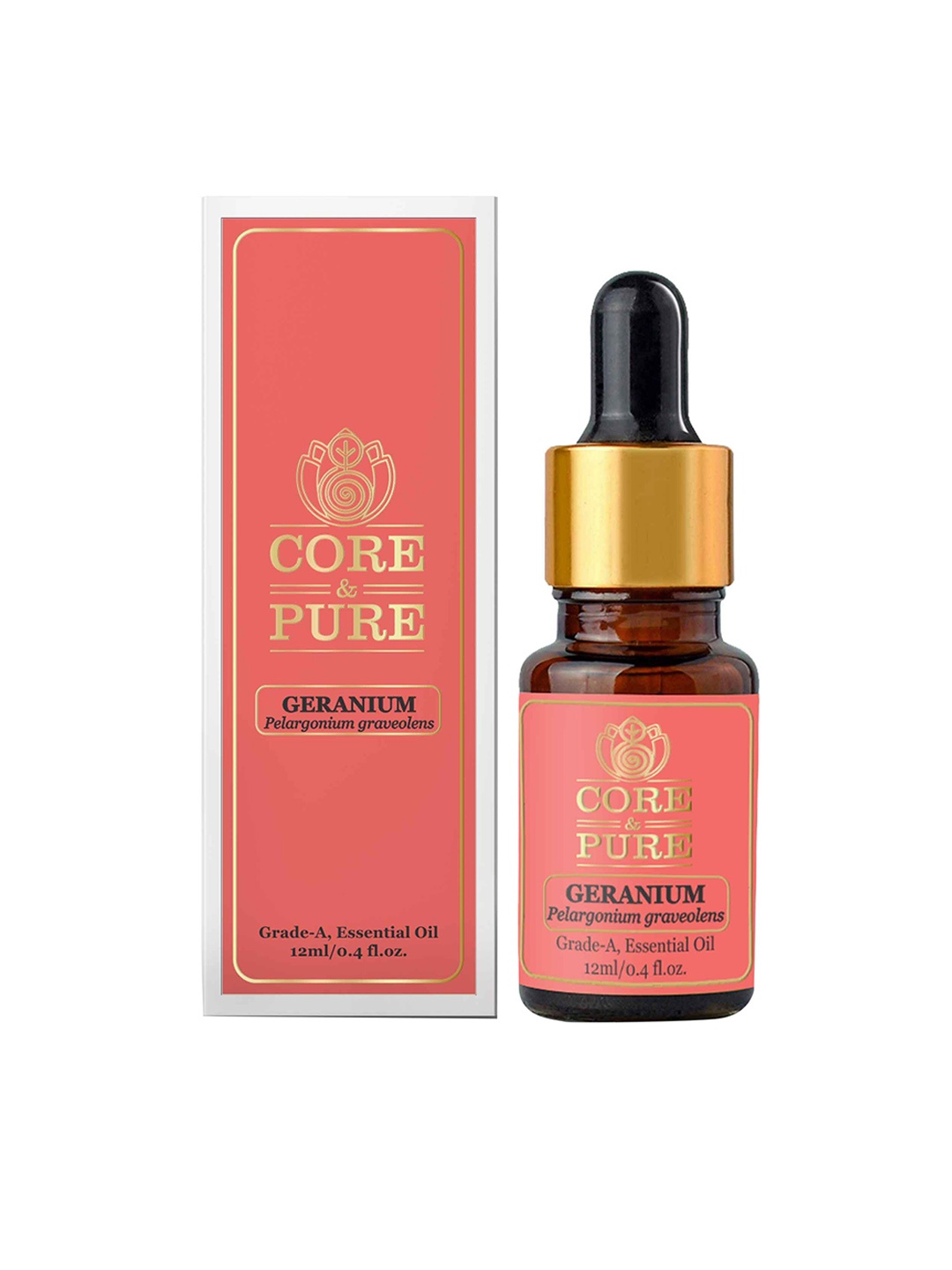 

CORE & PURE Geranium Grade-A Essential Oil 12ml, Brown