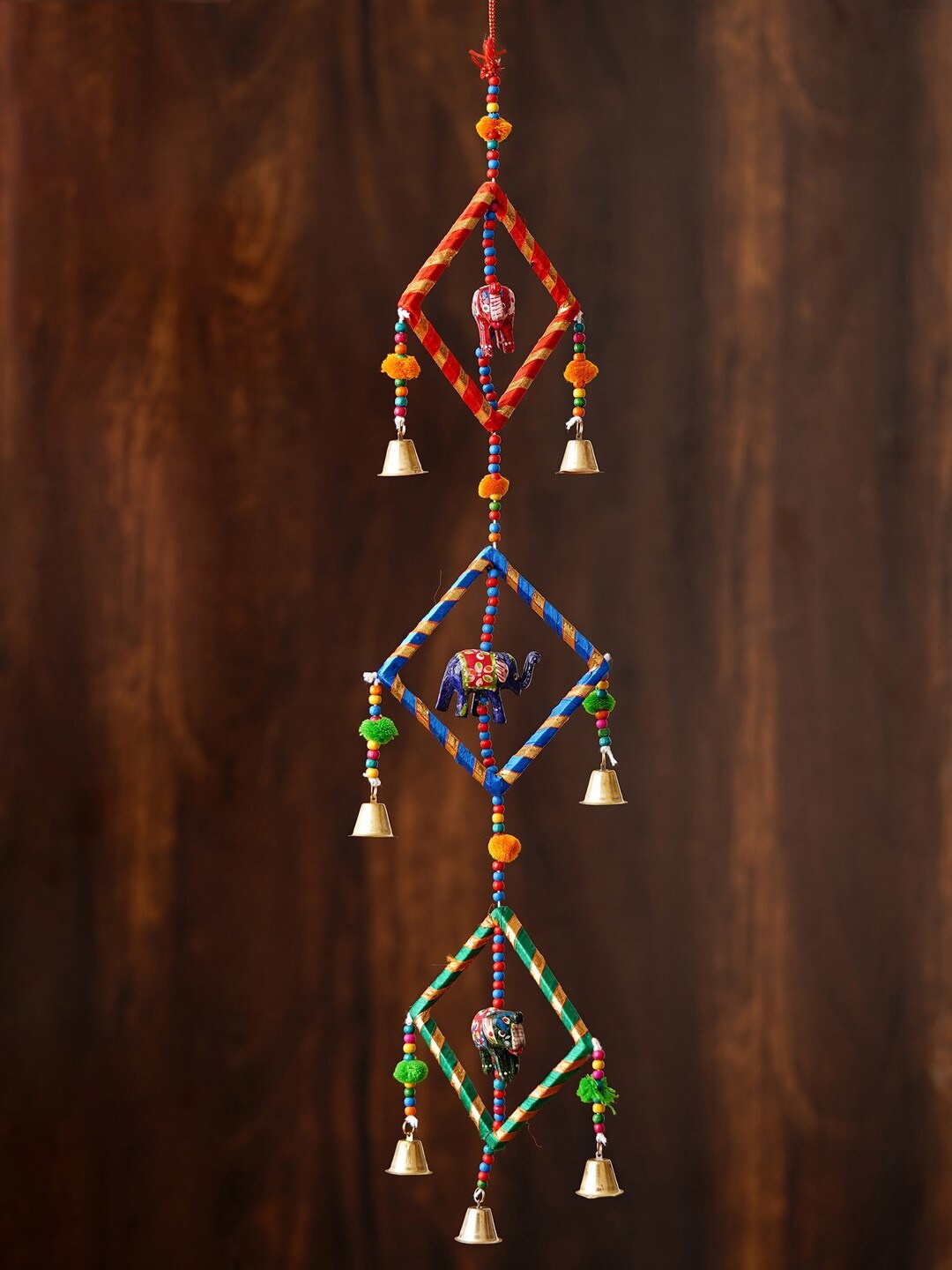 

eCraftIndia Handcrafted Multicoloured Hanging Bell, Multi