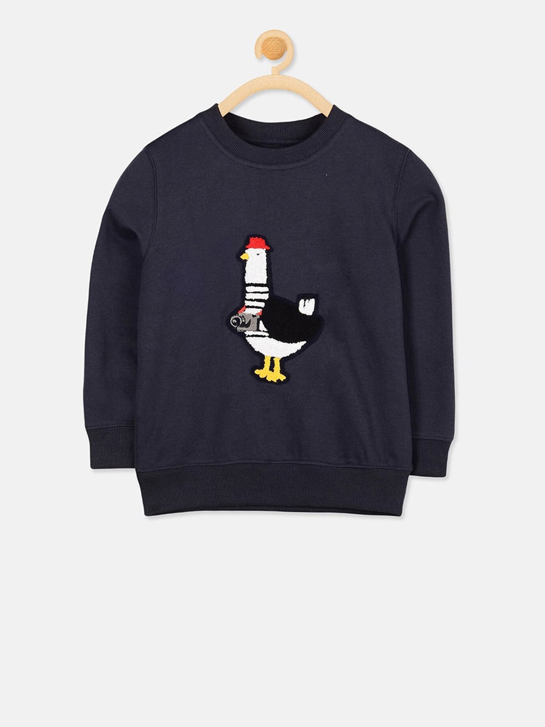 

Cherry Crumble Unisex Kids Navy Blue & Black Detective Applique Sweatshirt