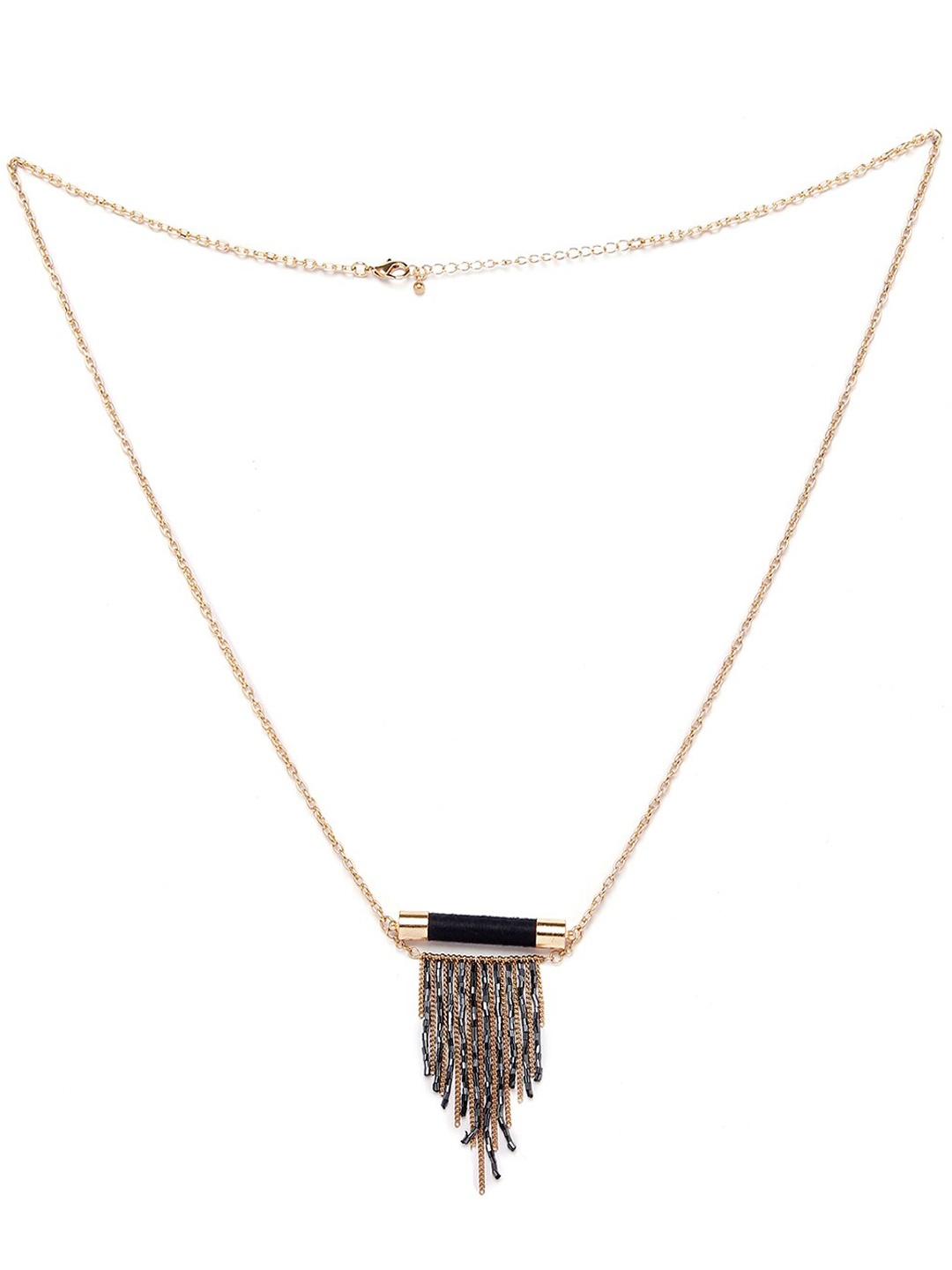 

Globus Gold & Black Tasselled Necklace