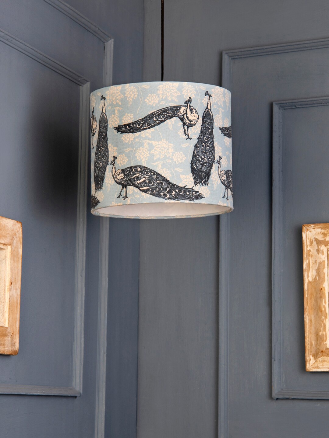 

green girgit Blue Printed Quirky Hanging Lamp