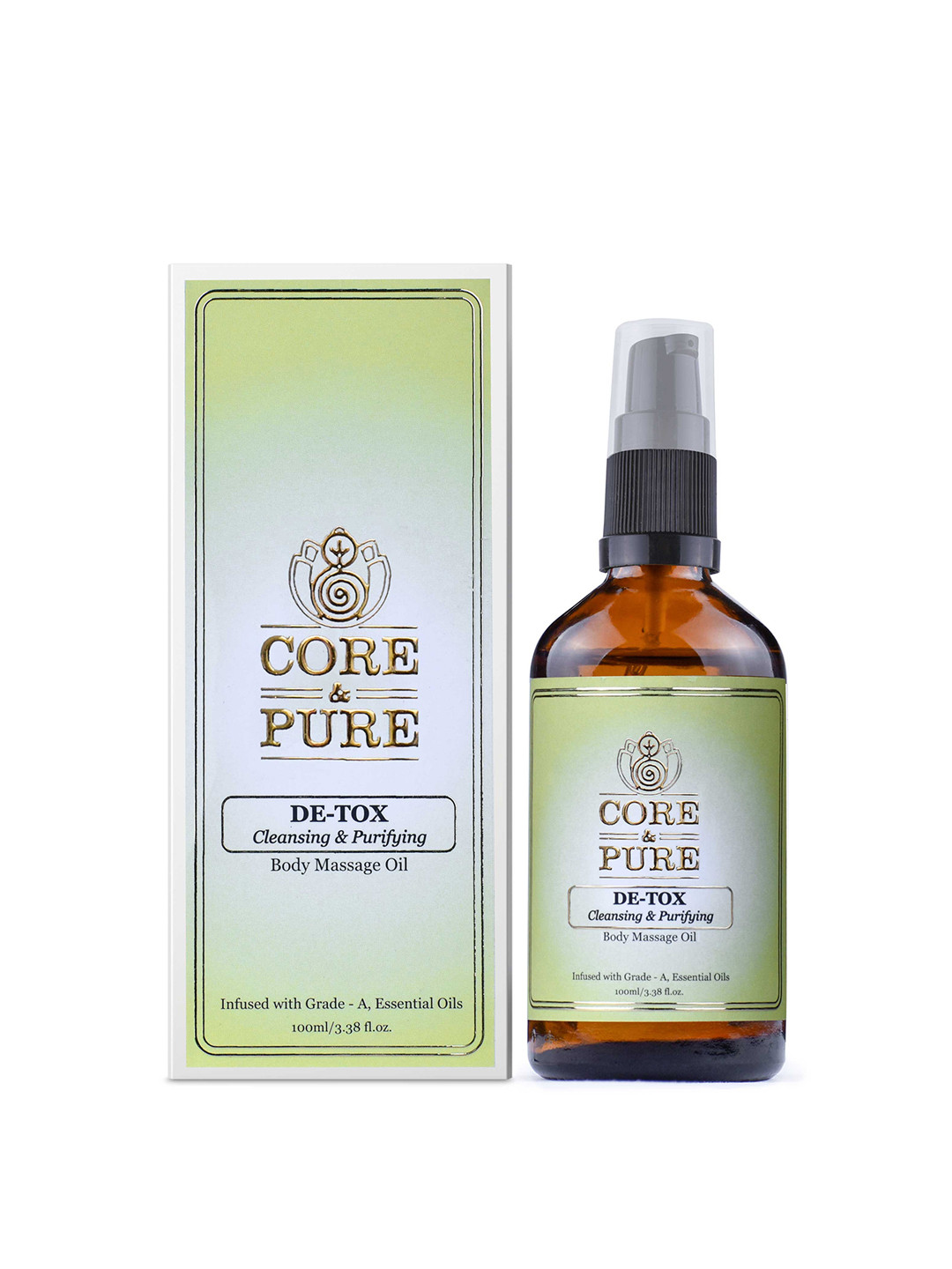 

CORE & PURE De-Tox Body Massage Oil For Post Pregnancy Toxins Removal 100 ml, Brown