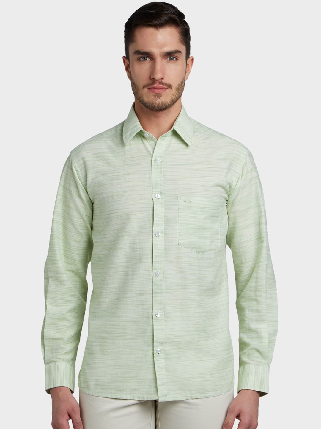 

ColorPlus Men Green Regular Fit Solid Casual Shirt