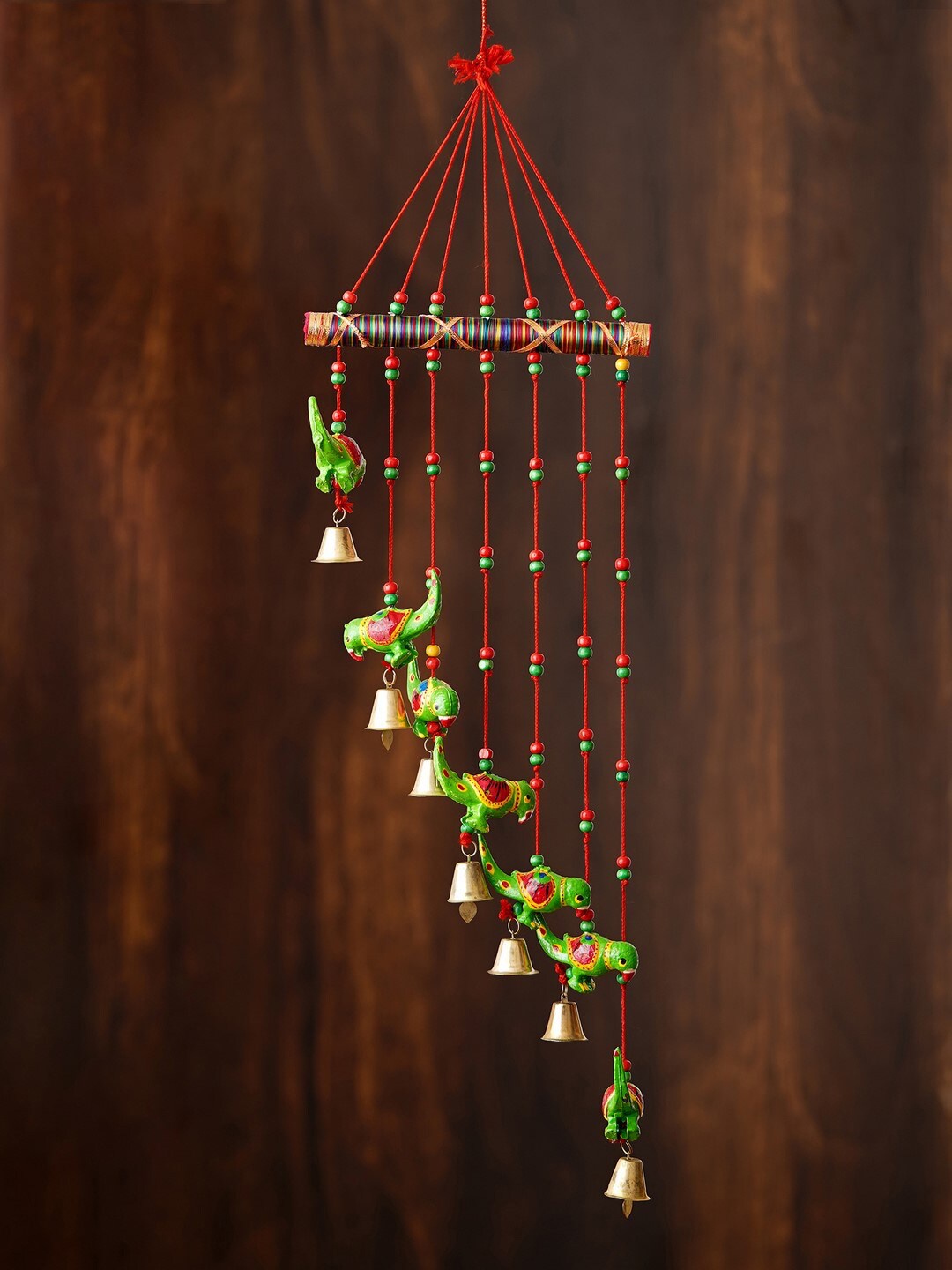 

eCraftIndia Green Handcrafted Wall Hanging Bells