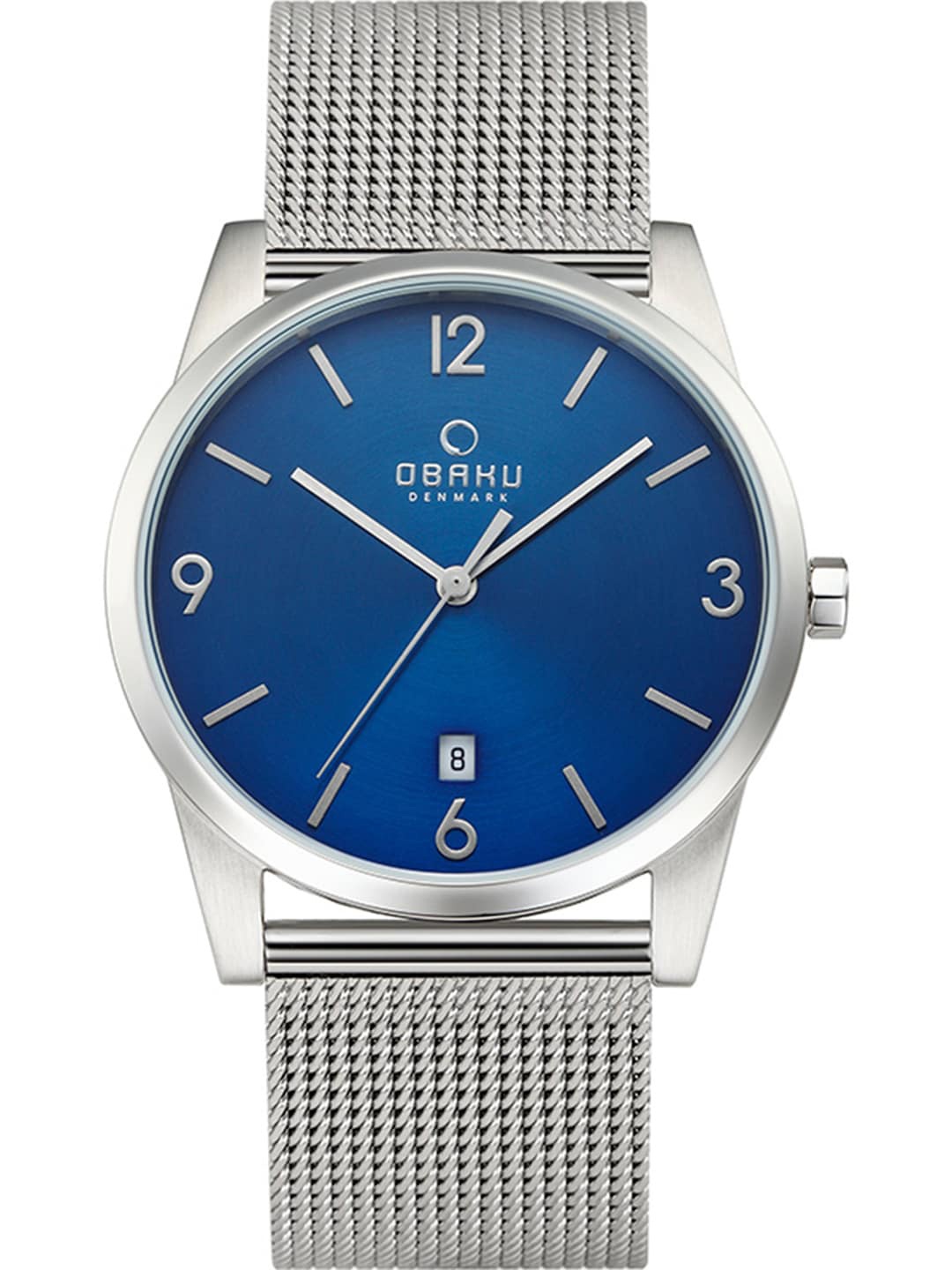 

Obaku Men Blue & Silver-Toned Sten Cyan Analogue Watch V169GDCLMC