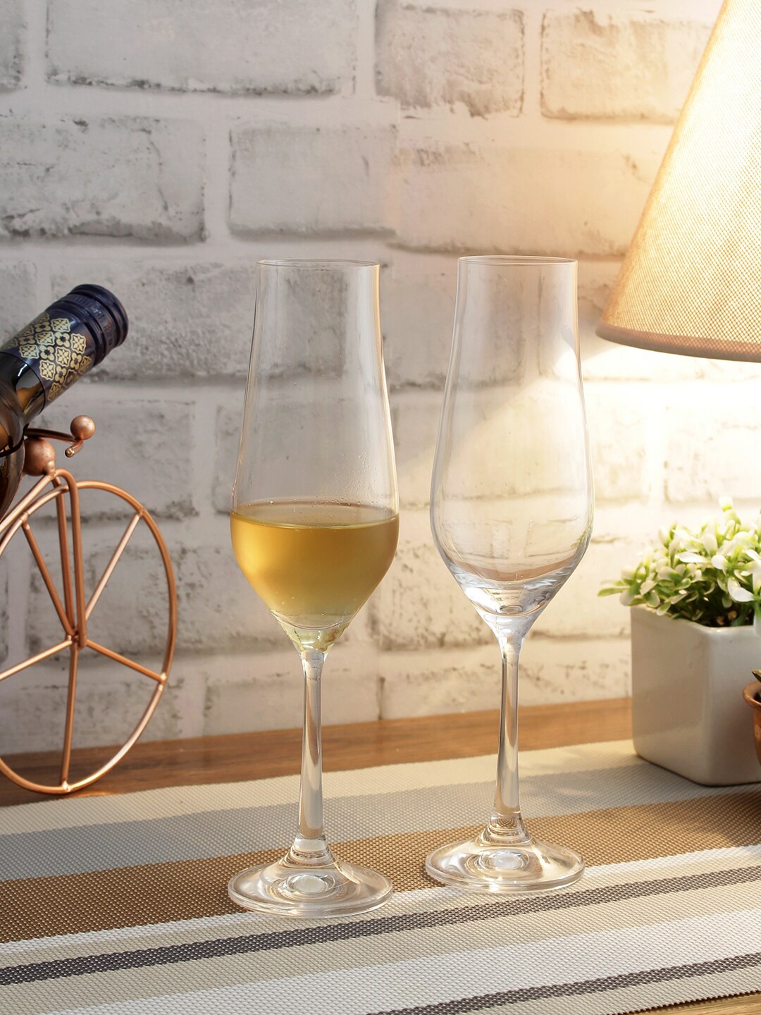 

Bohemia Crystal Set Of 6 Transparent Tulipa Champagne Flutes Glasses