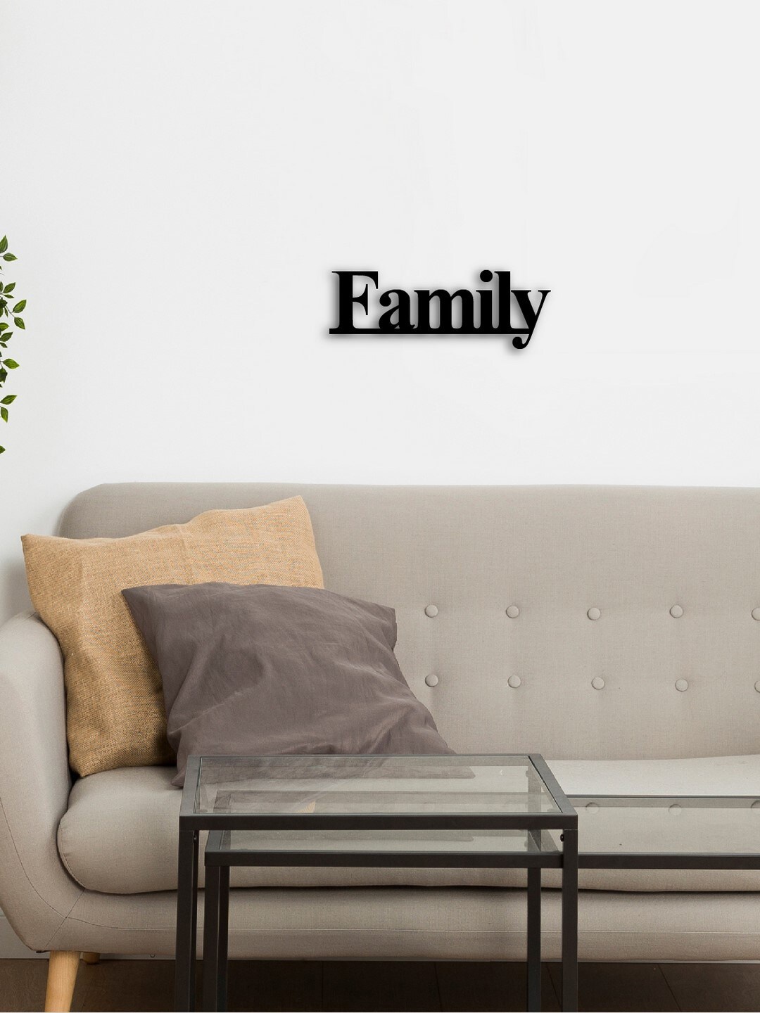 

eCraftIndia "Family" Black Engineered Wood Wall Art Cutout, Ready to Hang Home Decor