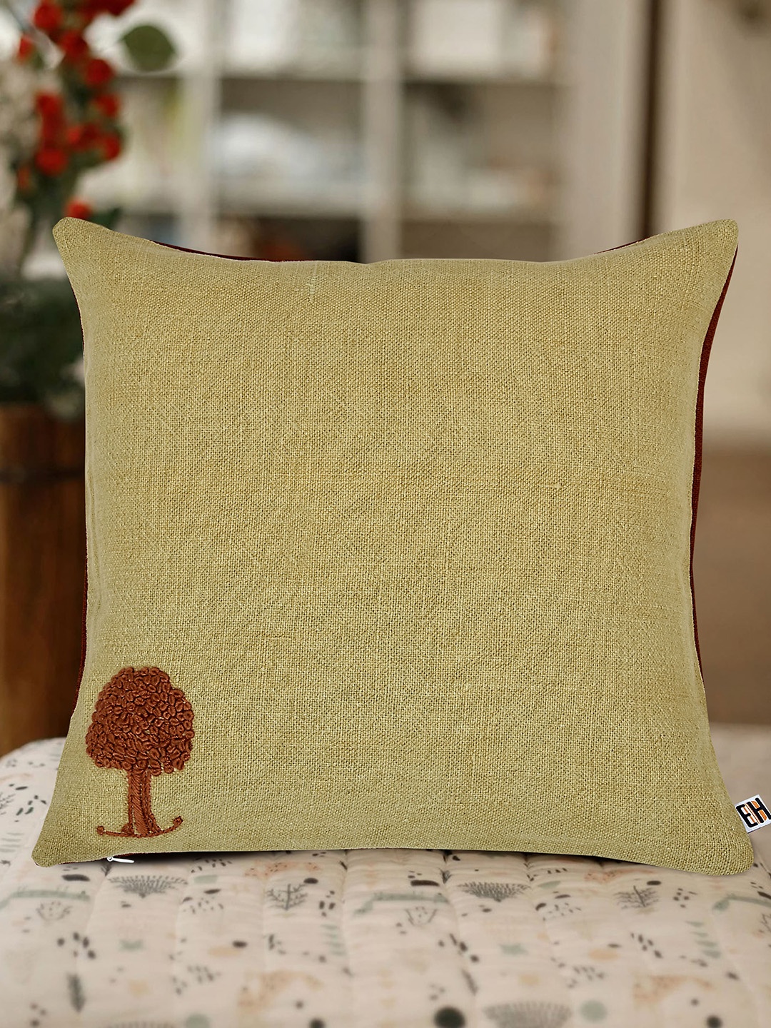 

EverHOME Beige Single Embroidered Square Cushion Covers