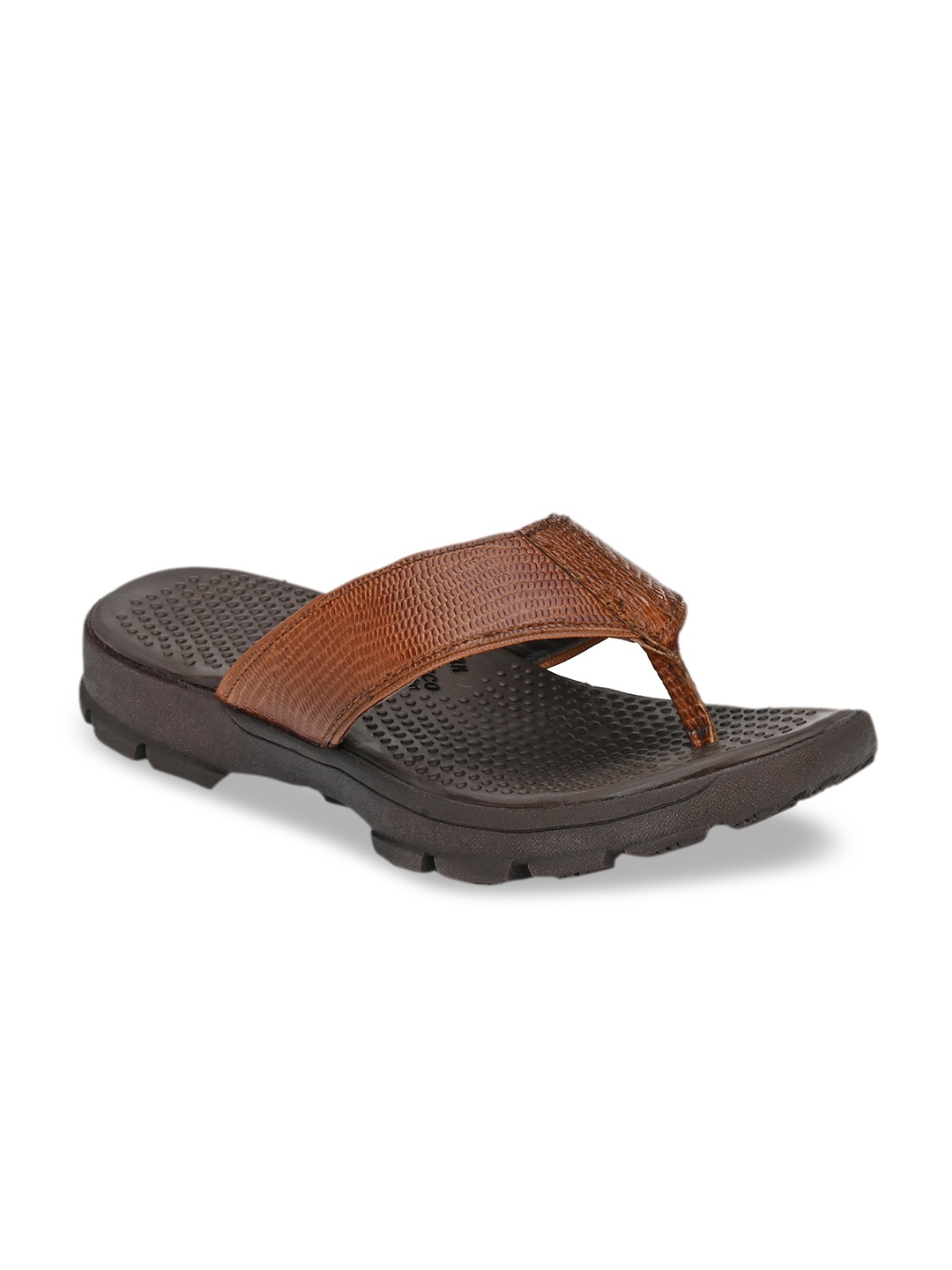 

San Frissco Men Brown Leather Comfort Sandals