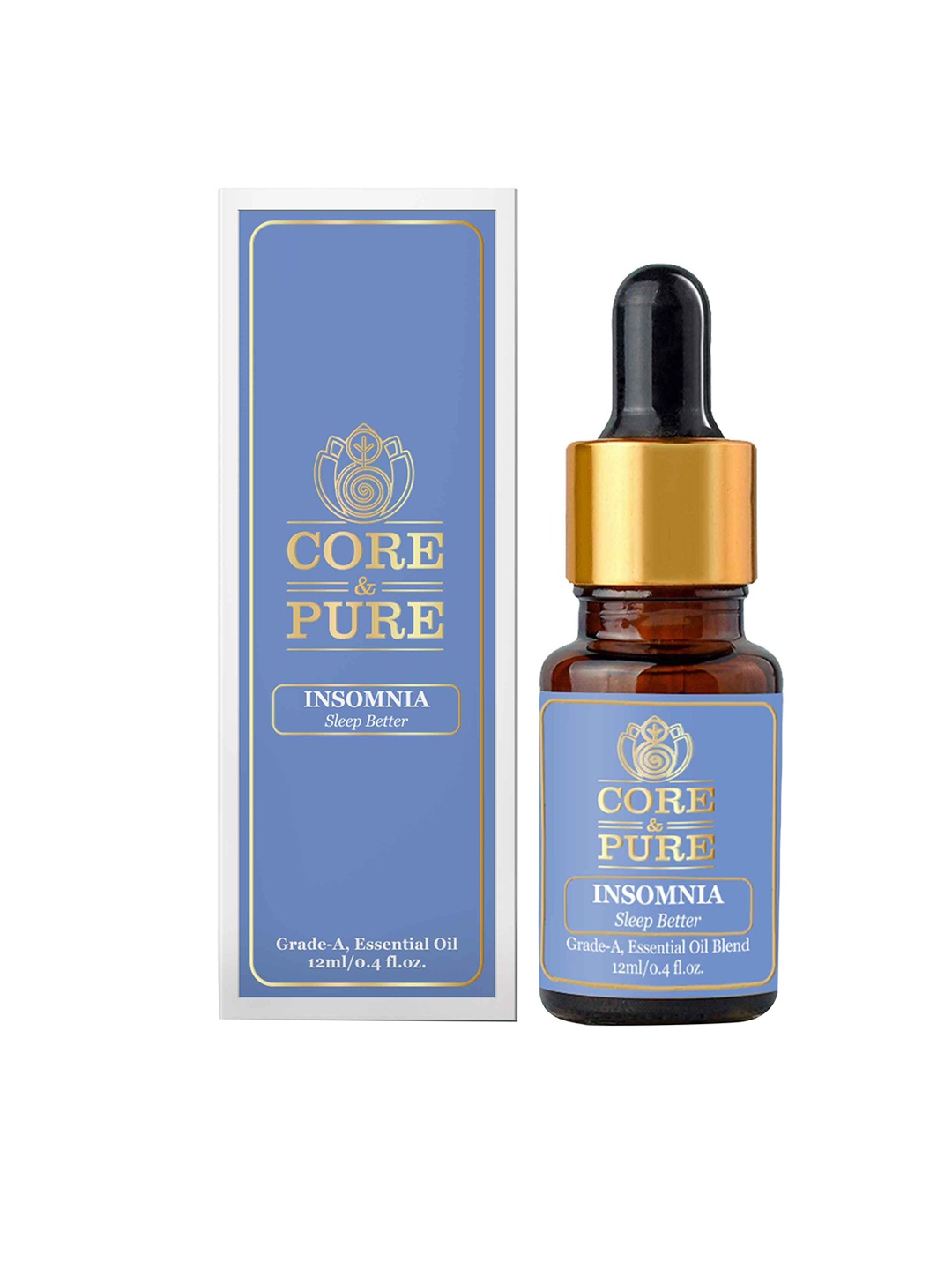 

CORE & PURE Insomnia for Better Sleep Grade-A Essential Oil 12ml, Brown