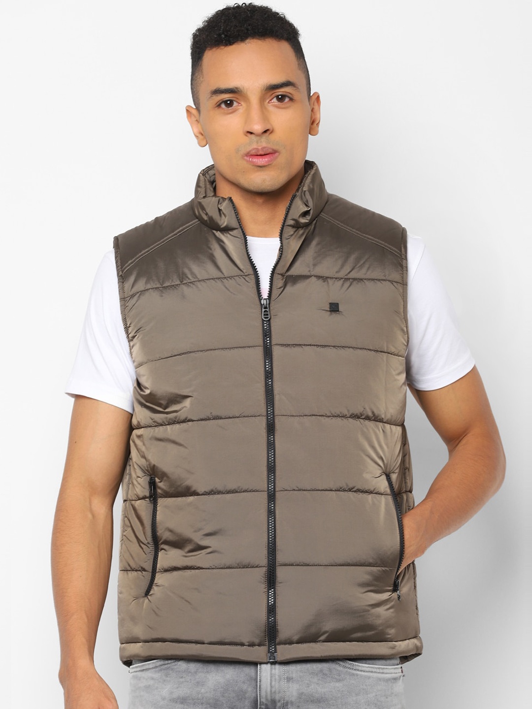 

Allen Solly Men Brown Solid Padded Jacket