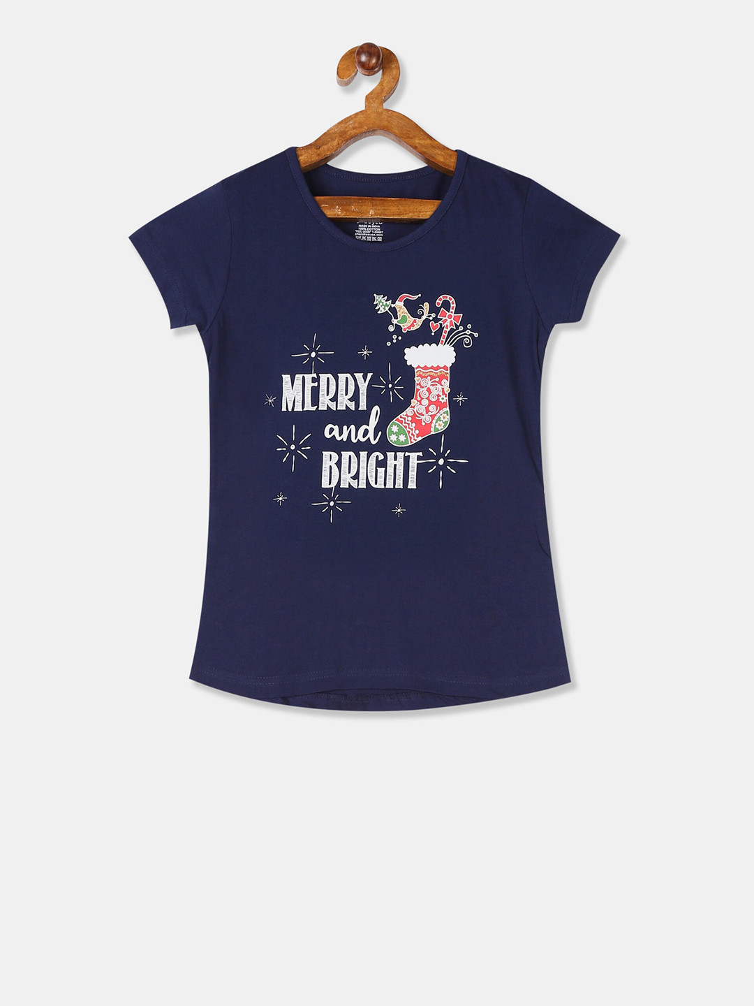 

Cherokee Girls Blue Printed Round Neck T-shirt