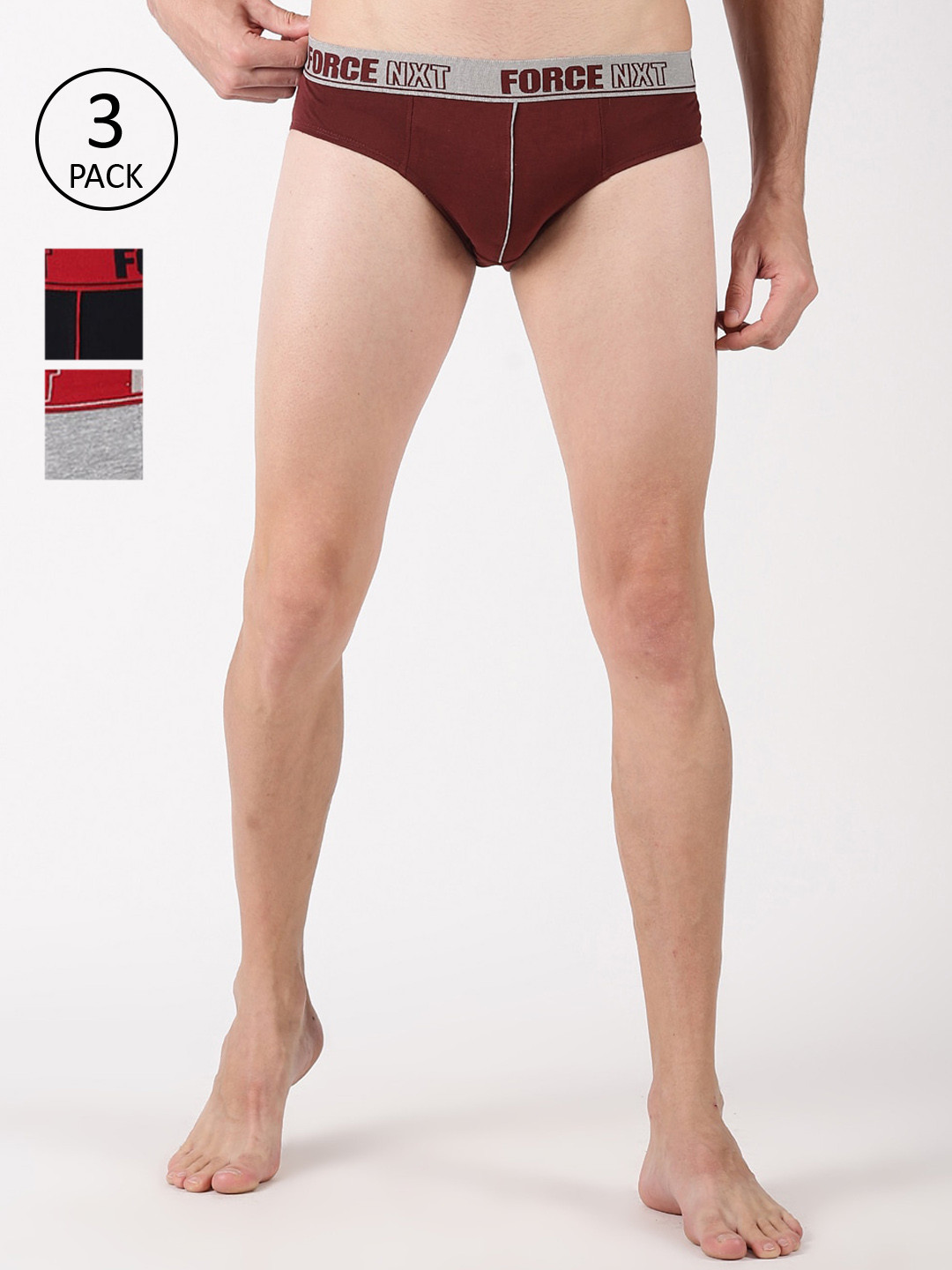 

Force NXT Men Pack Of 3 Assorted Basic Briefs MNFF-117-PO3, Multi
