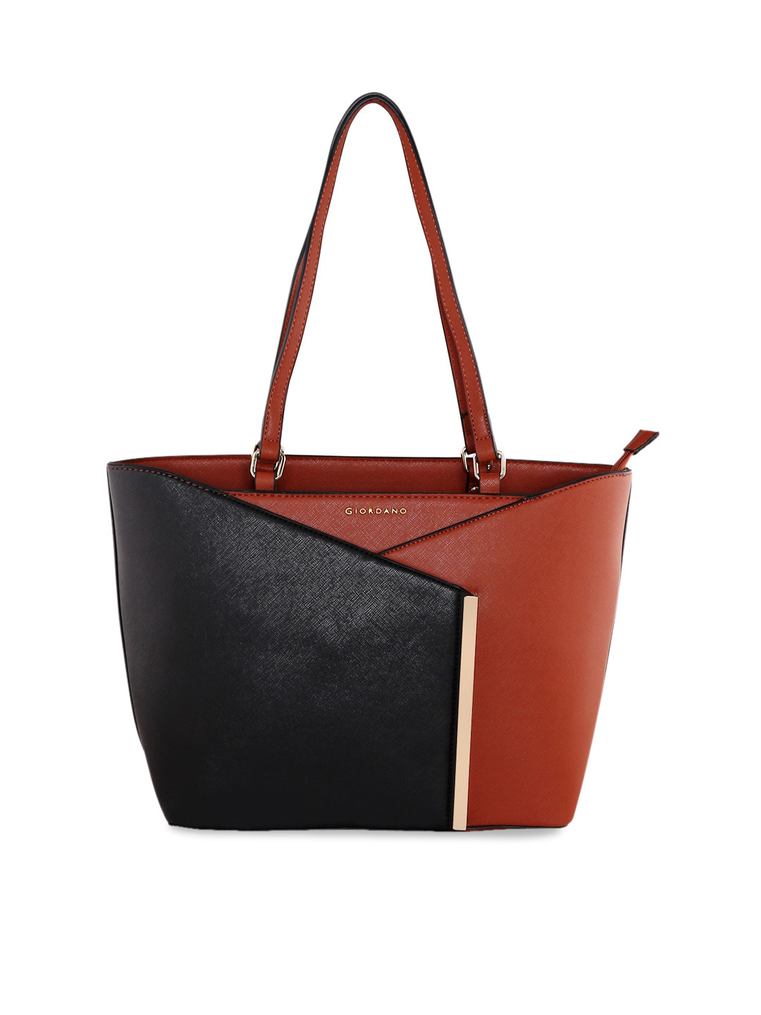 

GIORDANO Brown & Brown Colourblocked Tote Bag