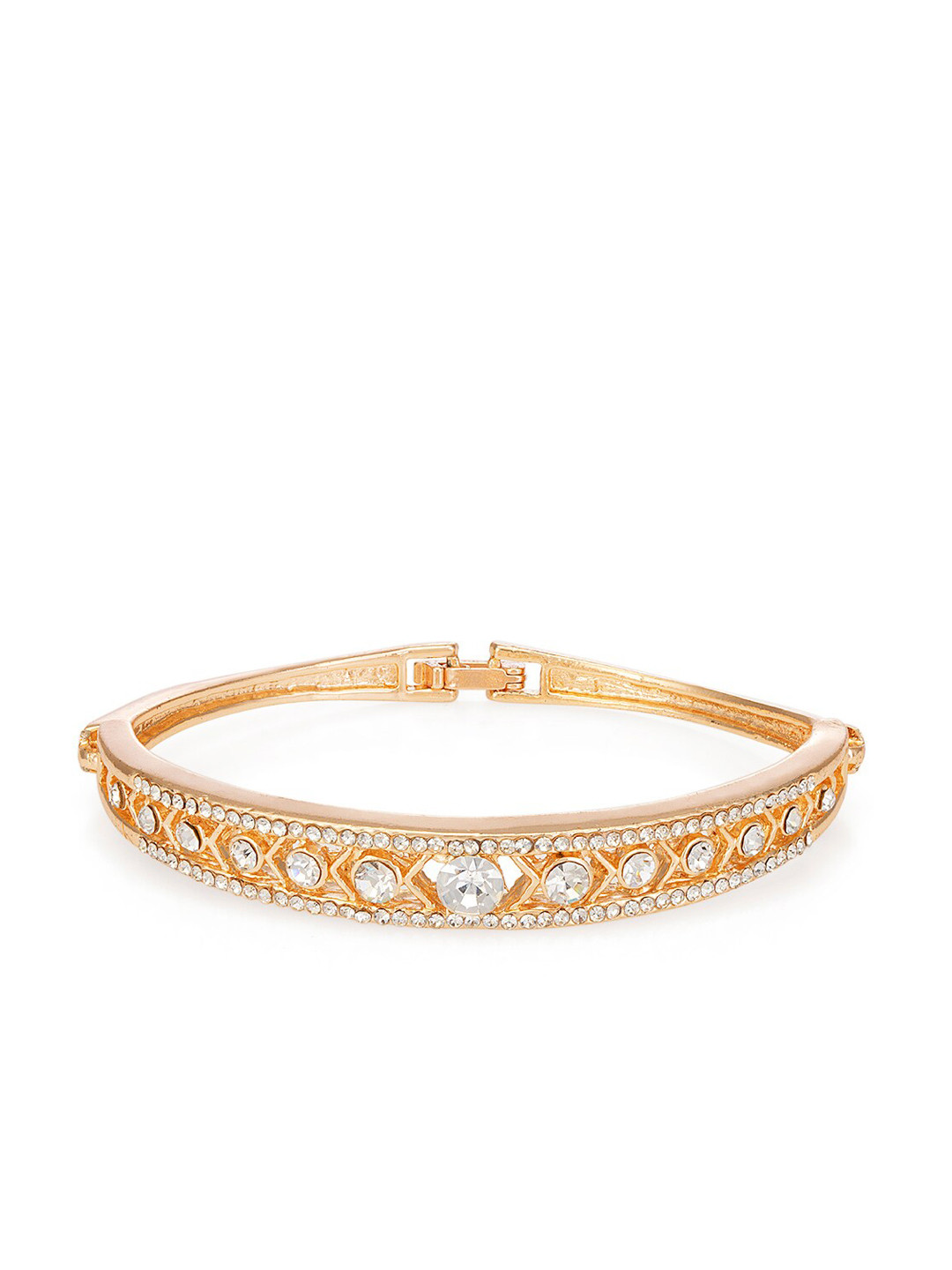 

Mahi White Rose Gold-Plated Bangle-Style Bracelet
