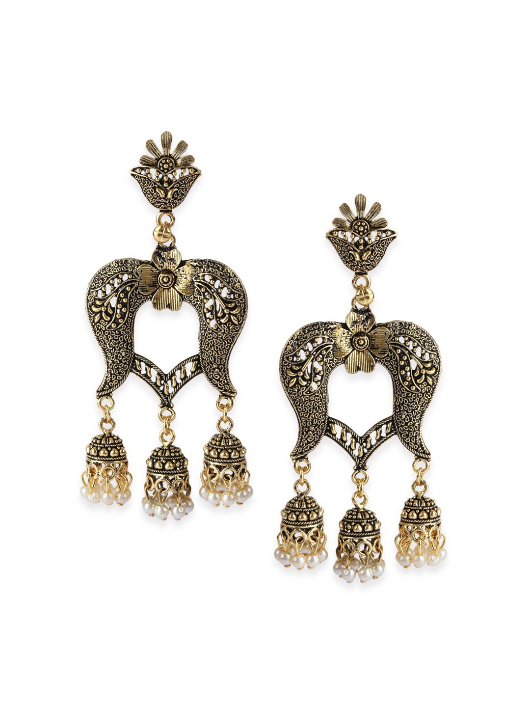 ANIKAS CREATION Gold-Plated Classic Jhumkas