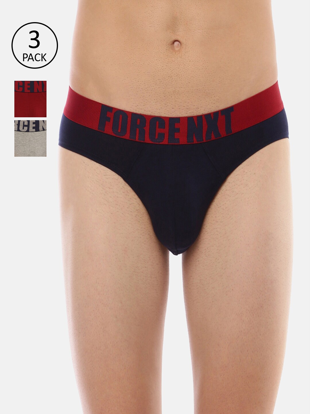 

Force NXT Men Pack Of 3 Assorted Basic Briefs MNFL-35-PO3