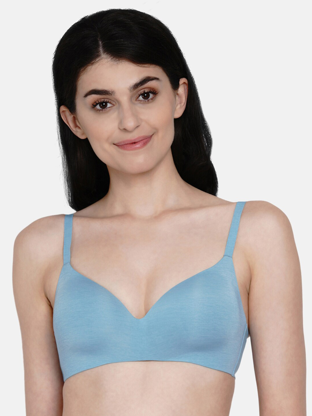 

Enamor Blue Solid Non-Wired Lightly Padded T-shirt Bra F084