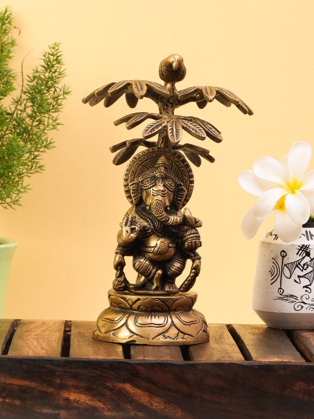 

Imli Street Gold-Toned Brass Tree Ganesha Idol