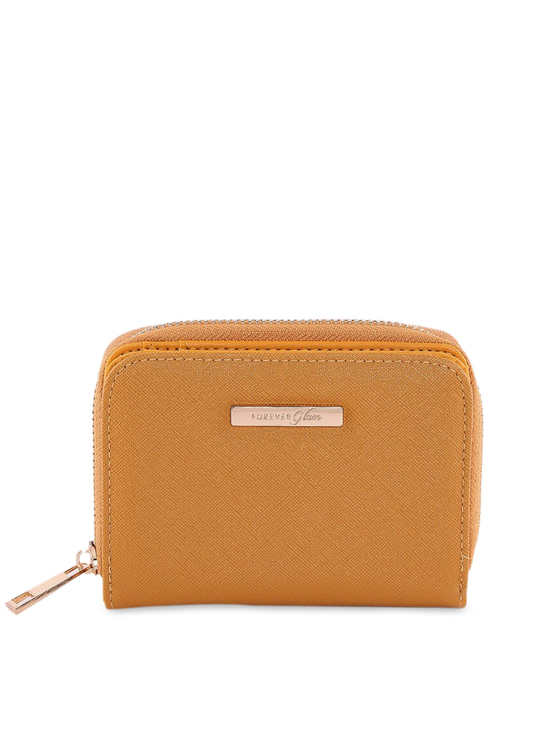 

Forever Glam by Pantaloons Women Mustard Yellow Solid Zip Around Wallet