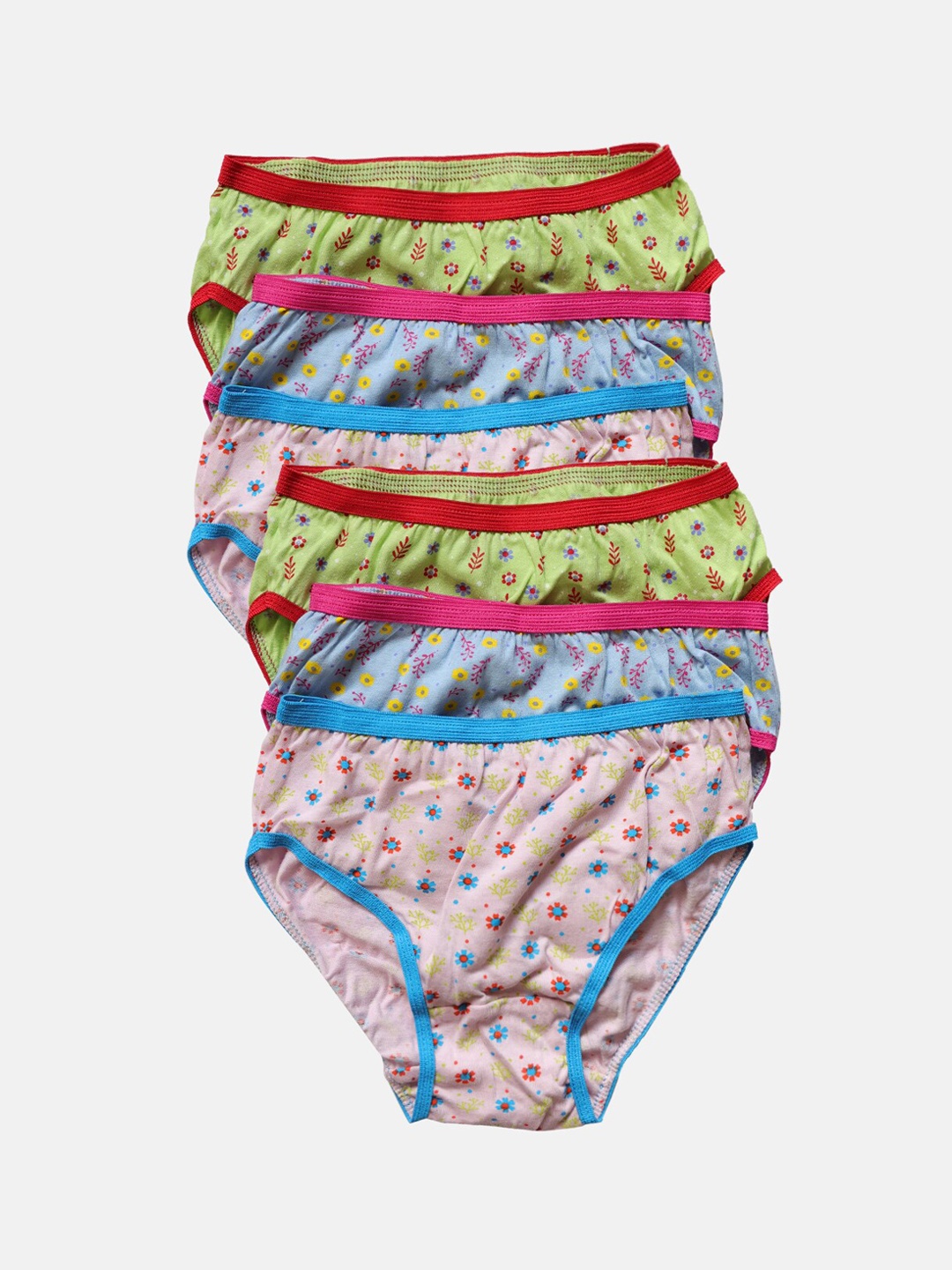Red Rose Girls Pack Of 6 Assorted Basic Briefs BABY-55-20