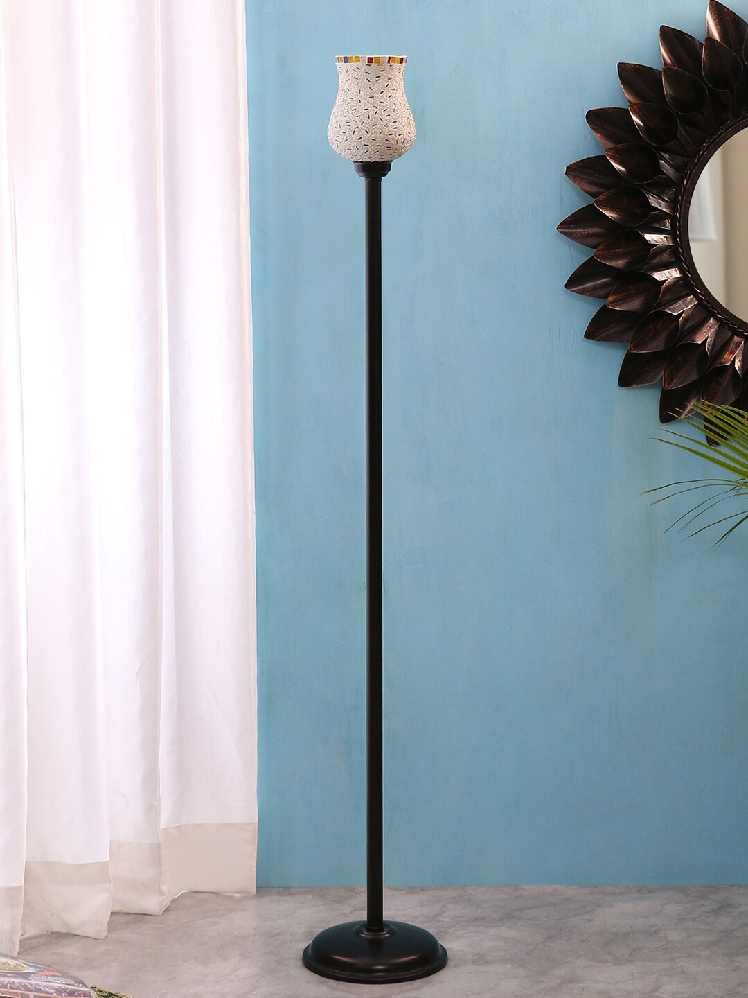 

Devansh Multicoloured Solid Traditional Torchiere Lamp, Multi