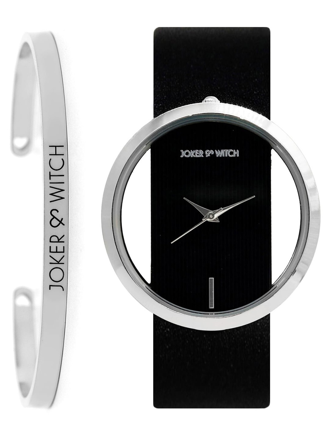 

Joker & Witch Women Black & Silver-Toned Watch & Bracelet Stack JWBS176