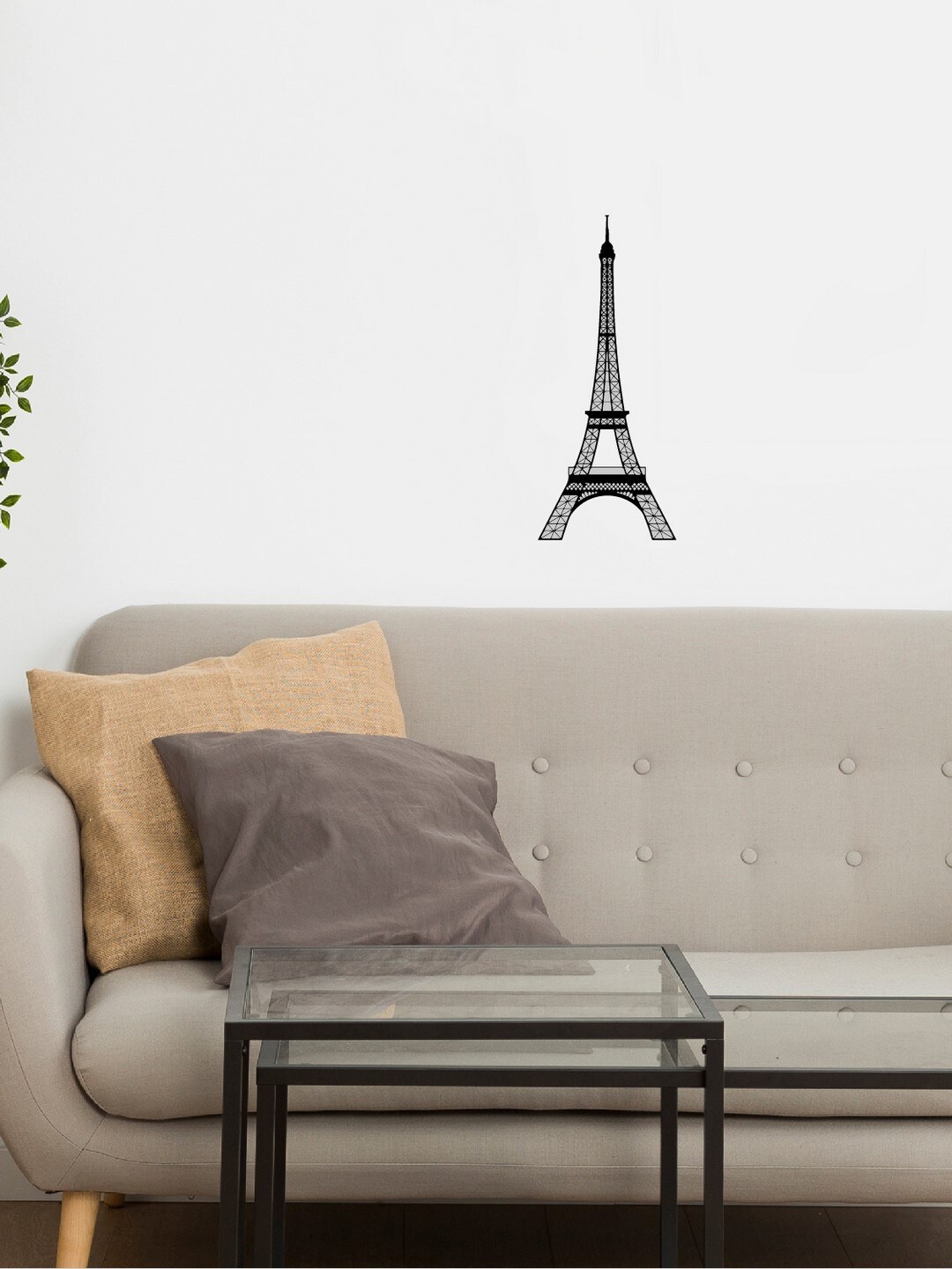 

eCraftIndia Black Eiffel Tower Engineered Wood Cutout Ready to Hang Wall Decor