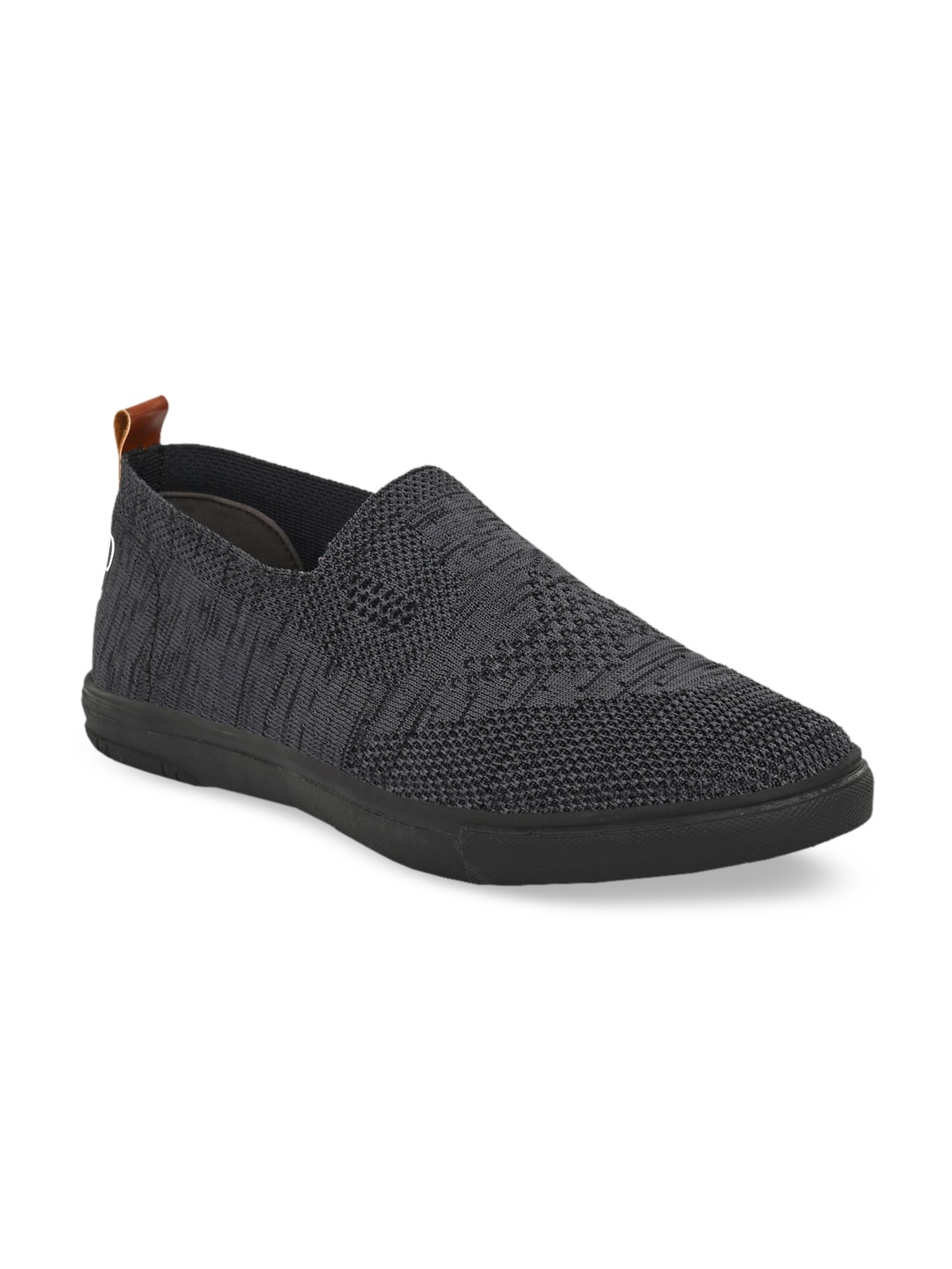 

El Paso Men Charcoal Grey Textured Slip-On Sneakers