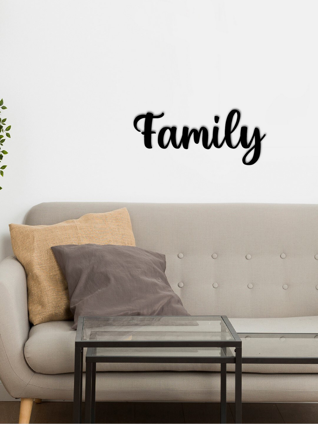 

eCraftIndia "Family" Engineered Wood Wall Art, Black