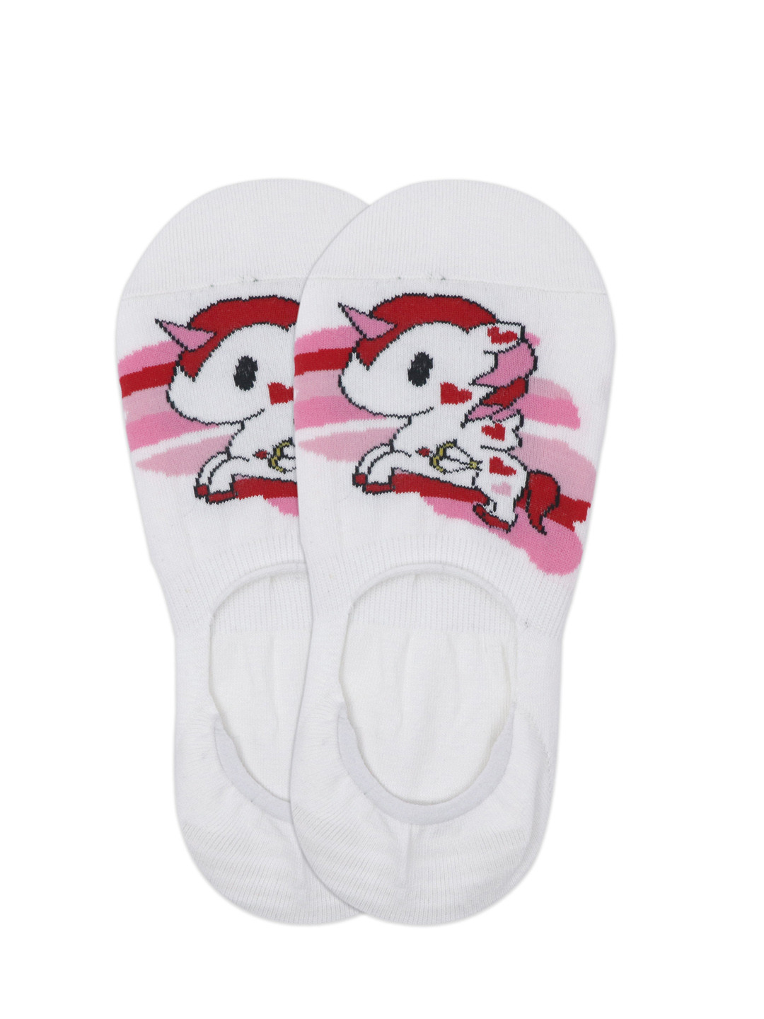 

Balenzia x Tokidoki Women White & Pink Patterned Unicorn Valentino Shoe-Liners
