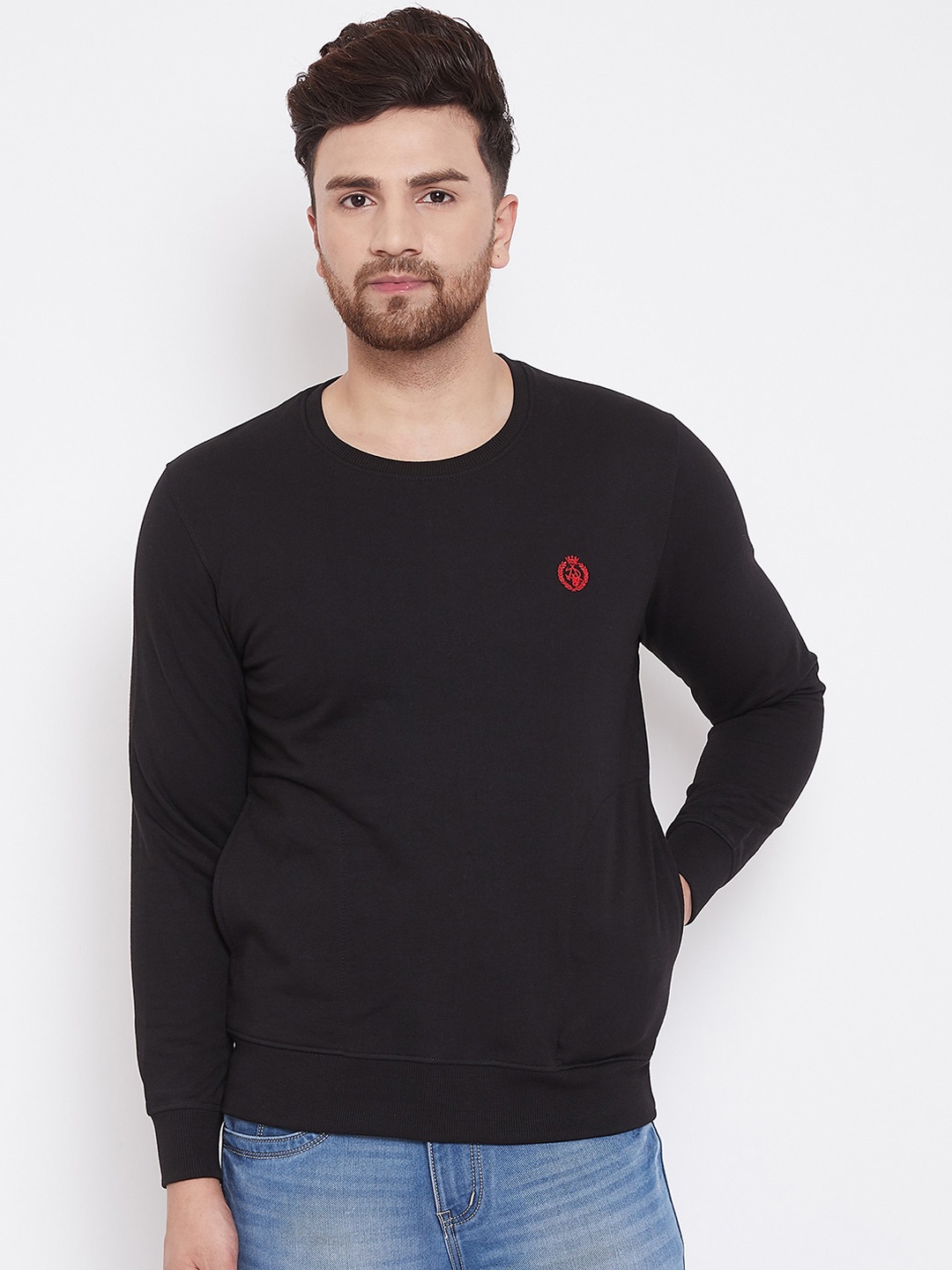 

Adobe Men Black Solid Sweatshirt