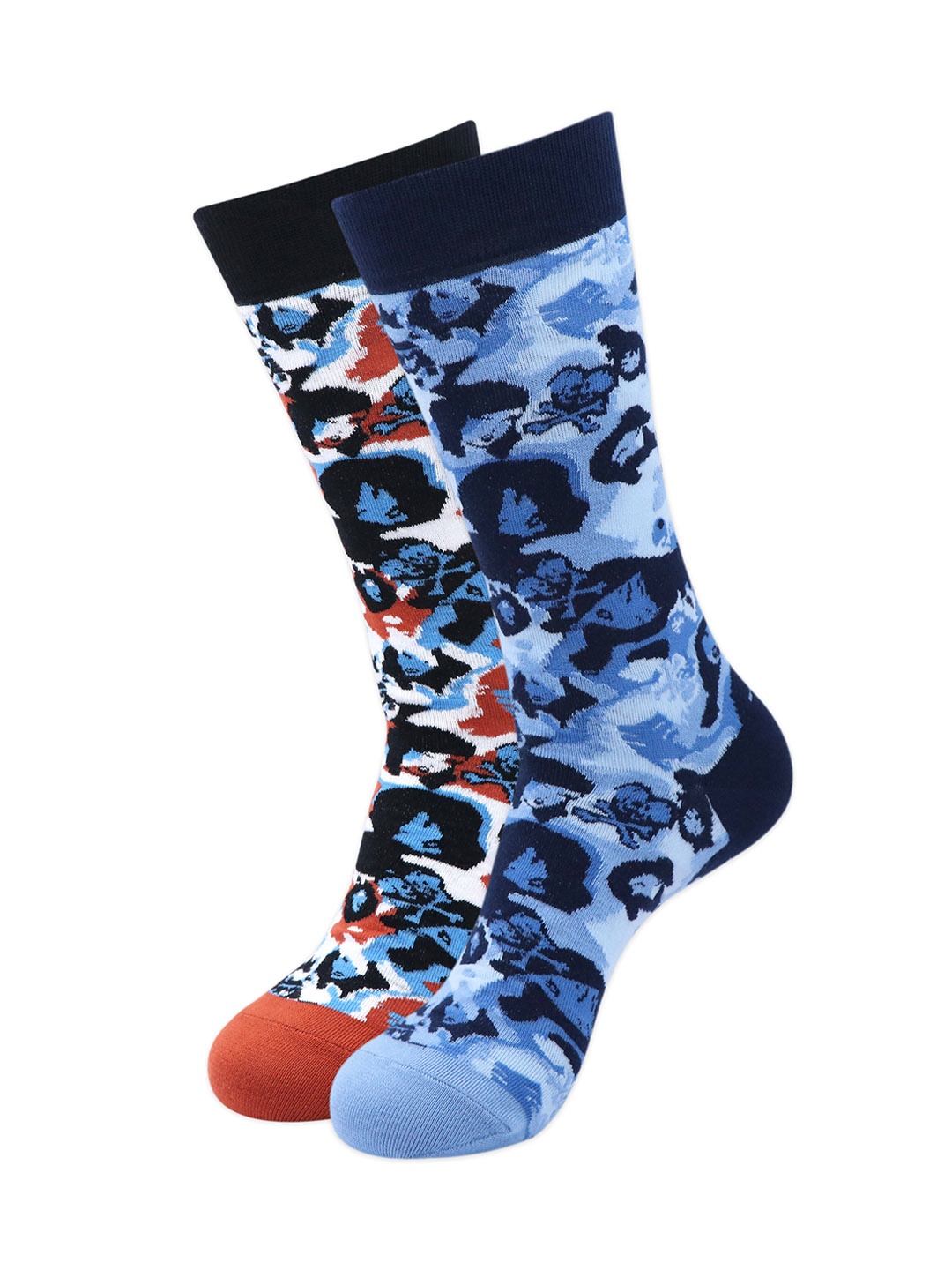 

Balenzia x Tokidoki Men Pack of 2 Patterned Crew Length Socks, Blue