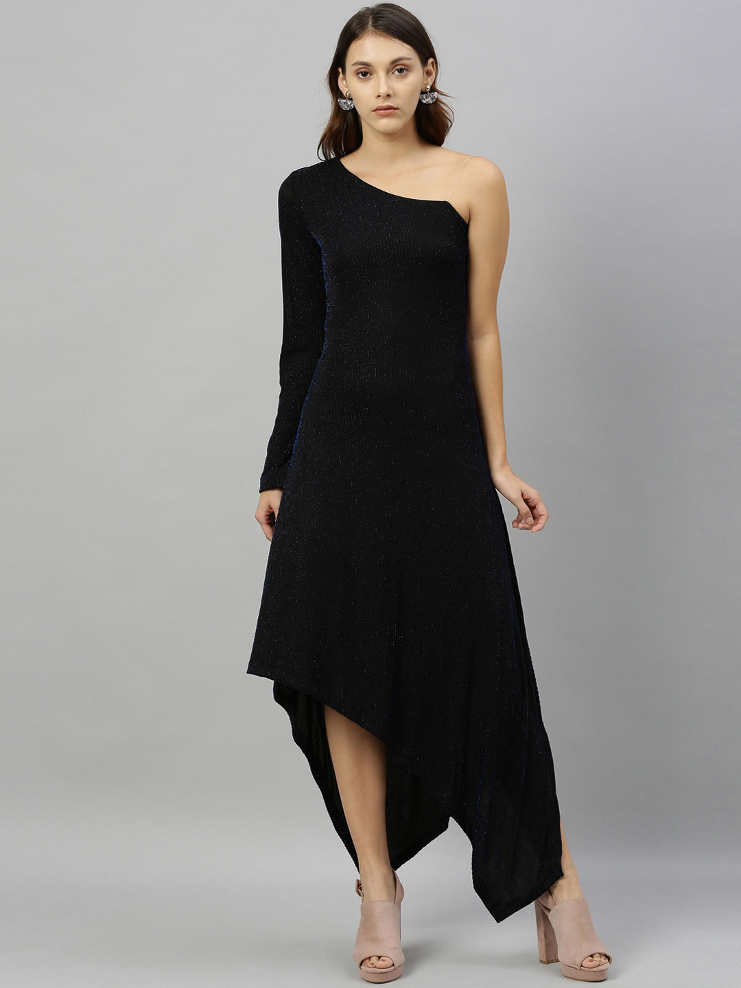 

RAREISM Women Black Solid A-Line Dress