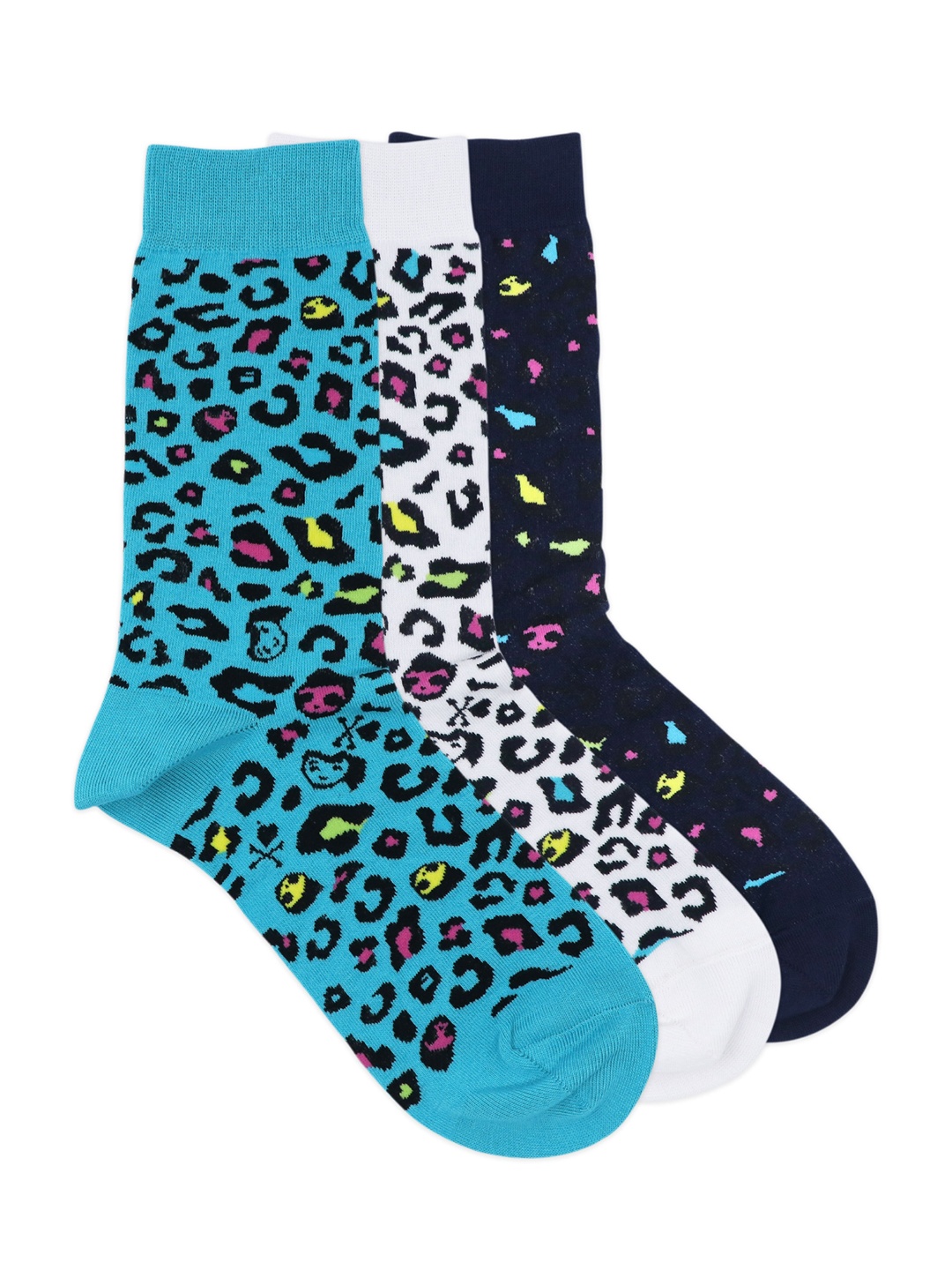 

Balenzia x Tokidoki Men Pack of 3 Patterned Crew Length Socks, Blue