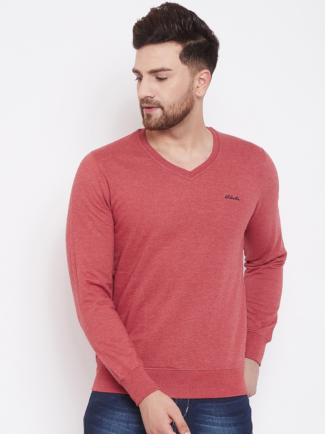 

Adobe Men Red Solid Sweatshirt