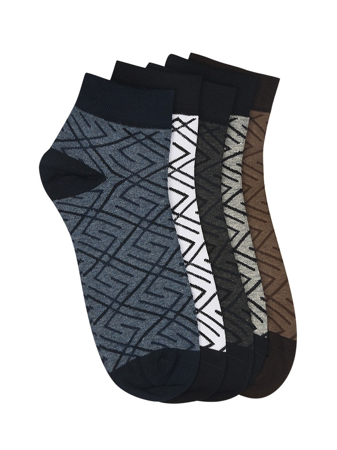 

VINENZIA Men Pack of 5 Assorted Ankle-Length Socks