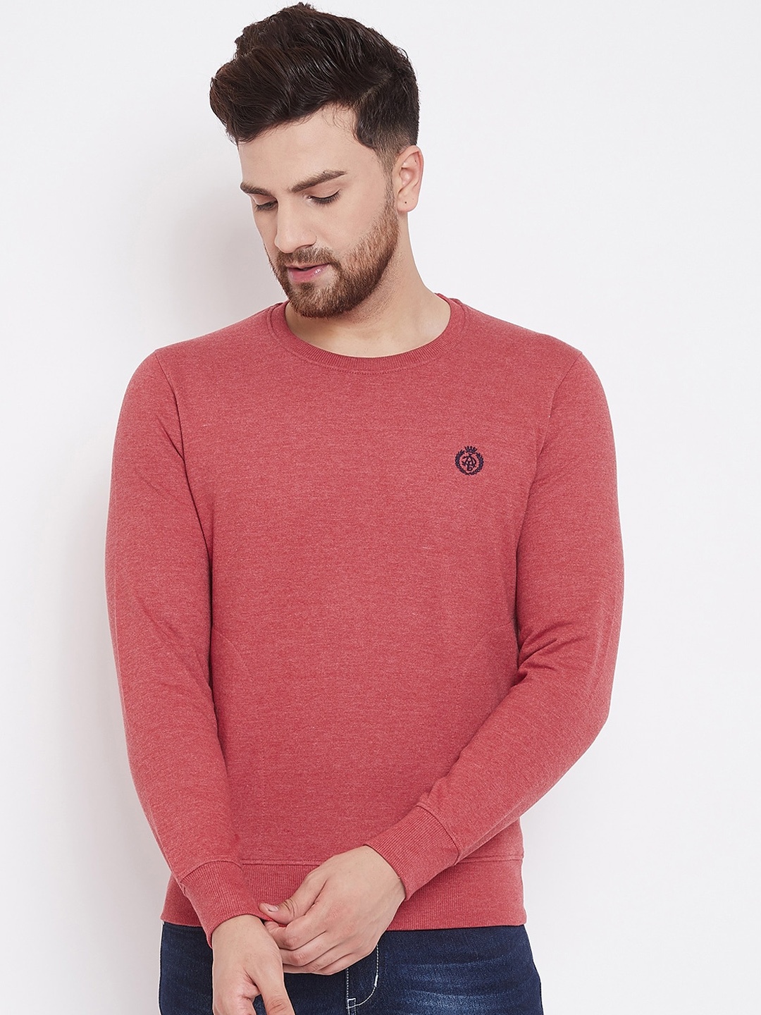 

Adobe Men Red Solid Sweatshirt