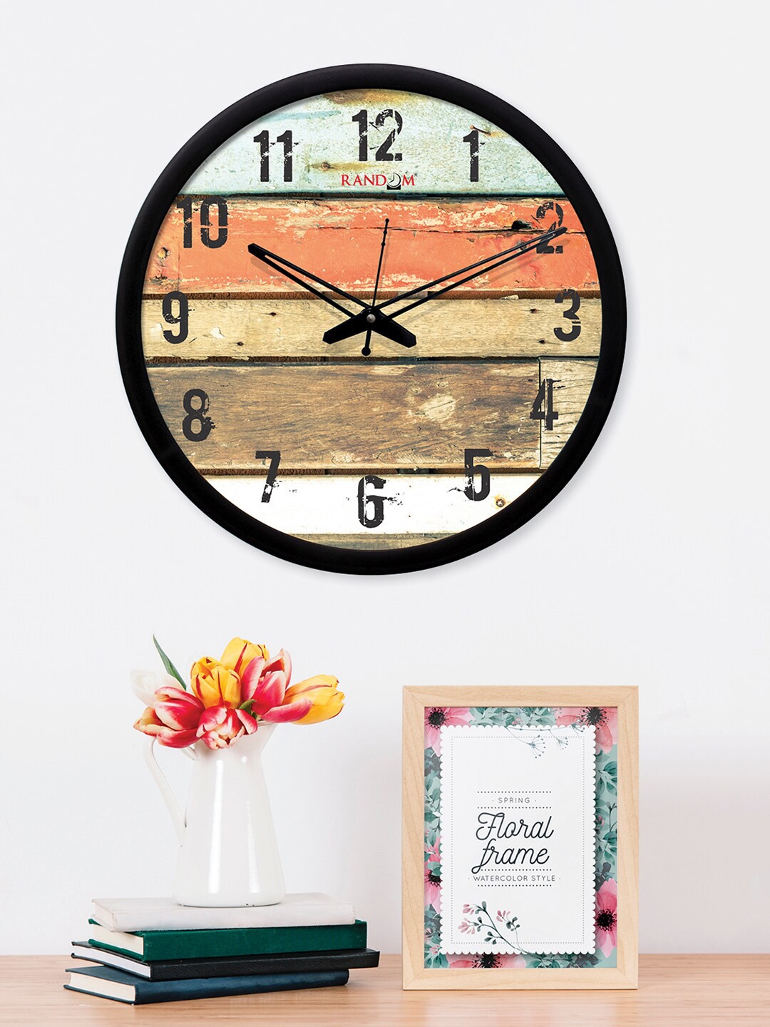 

RANDOM Multicoloured Round Printed 30.5 cm Analogue Wall Clock, Multi