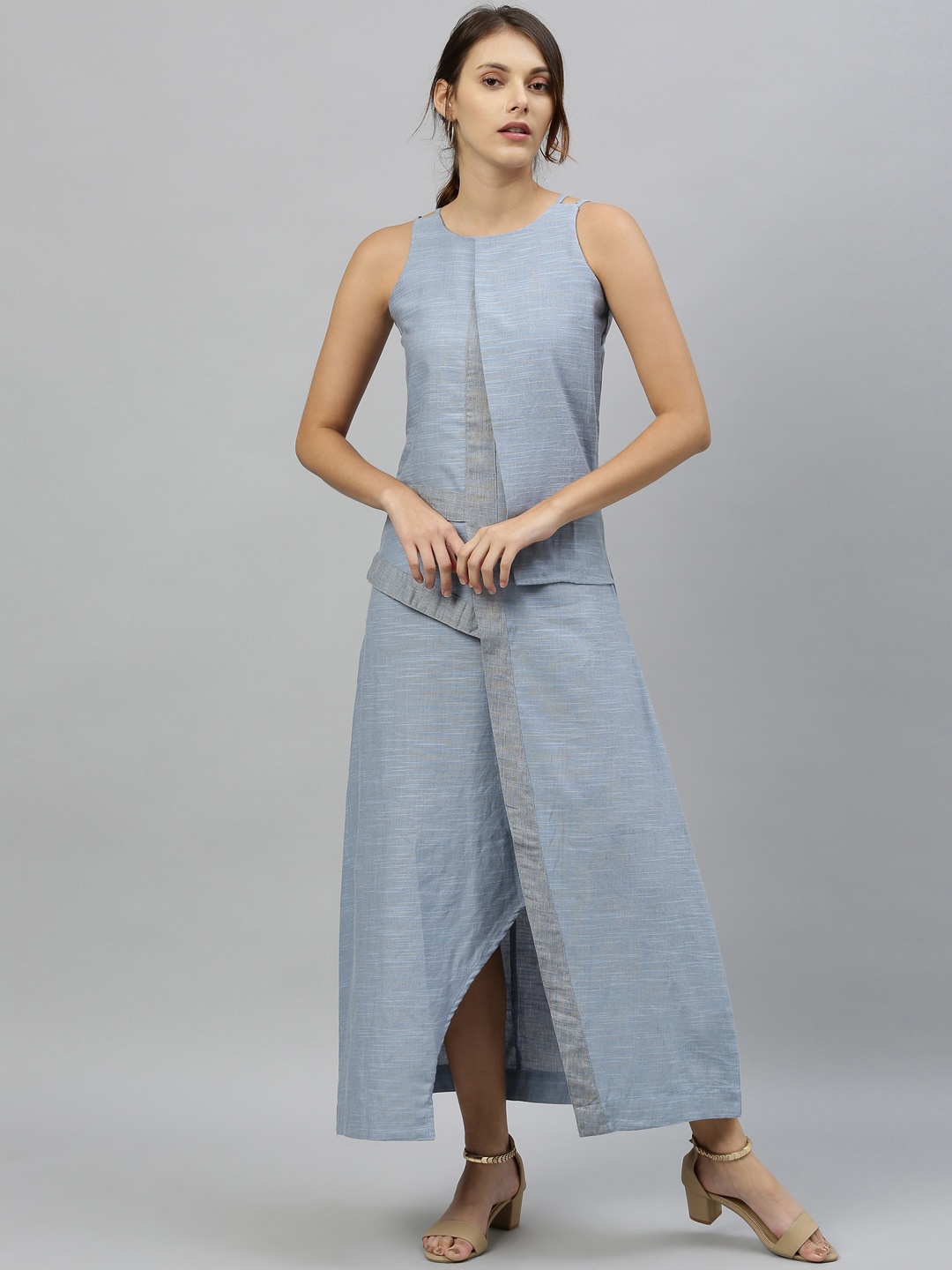 

RAREISM Women Blue Solid Maxi Dress