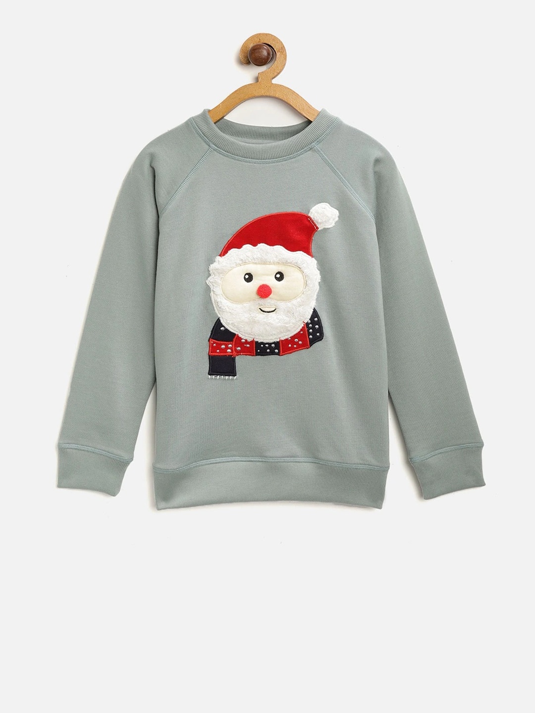 

Cherry Crumble Unisex Kids Green Self Design Sweatshirt