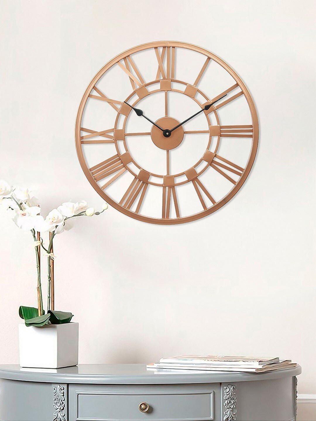 

eCraftIndia Brown Handcrafted Round Solid Analogue Wall Clock