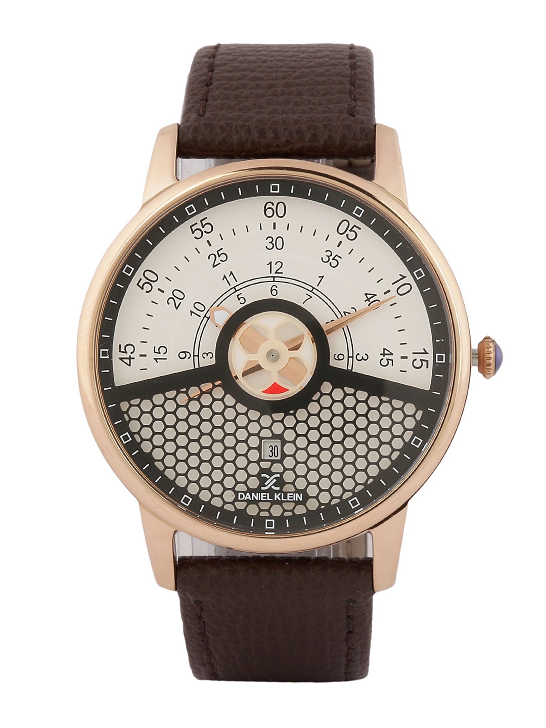 

Daniel Klein Men Silver-Toned & Brown Analogue Watch