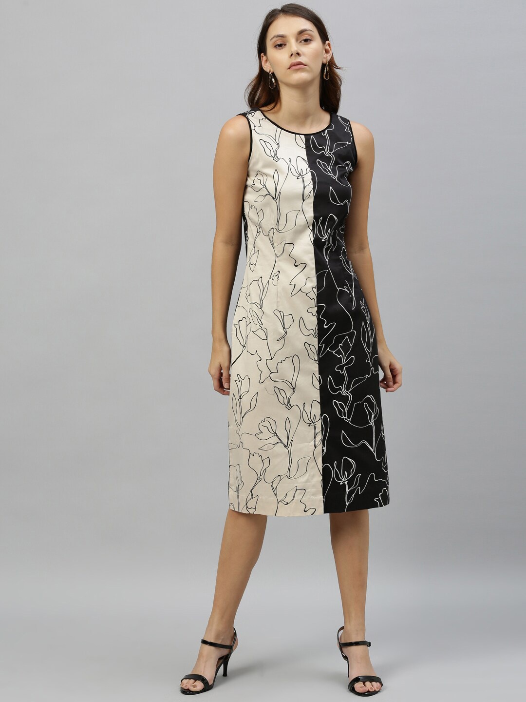 

RAREISM Women Black Printed Sheath Dress